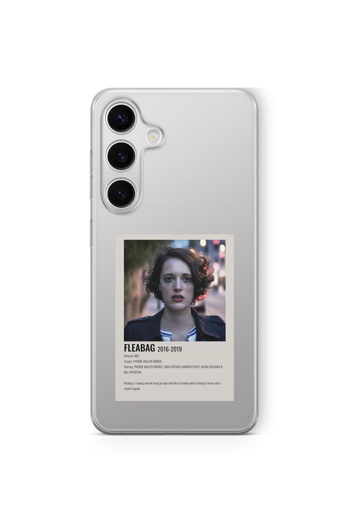 Space Star Samsung Galaxy A05s Uyumlu Fleabag Minimalist Poster Tasarım Baskılı Şeffaf Kılıf