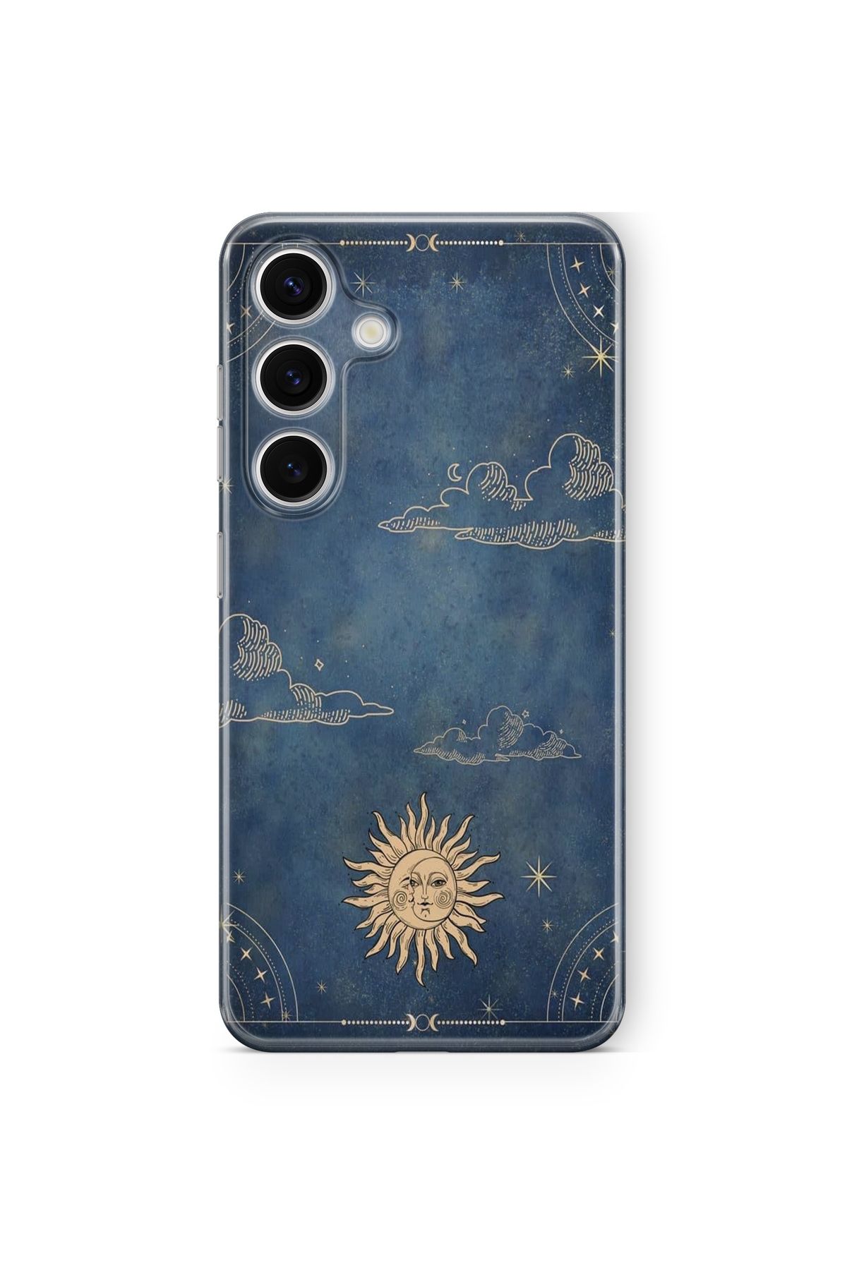 Space Star Samsung Galaxy A25 Uyumlu Vintage Space Tasarım Baskılı Şeffaf Kılıf