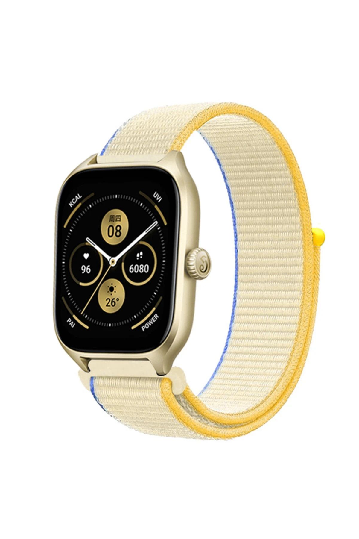 NewFace Watch 22mm Hasırlı Cırtcırtlı Kordon - Beyaz BSTMY