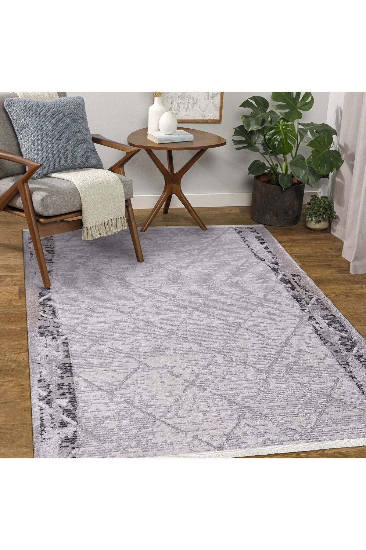Piala Home Gri Desenli 8 mm Hav Yüksekliğinde Akrilik Halı