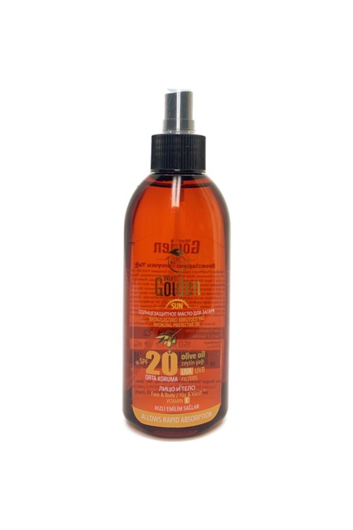 Golden W.Golden Güneş Yağı Zeytinyağlı 20 Faktör 150Ml