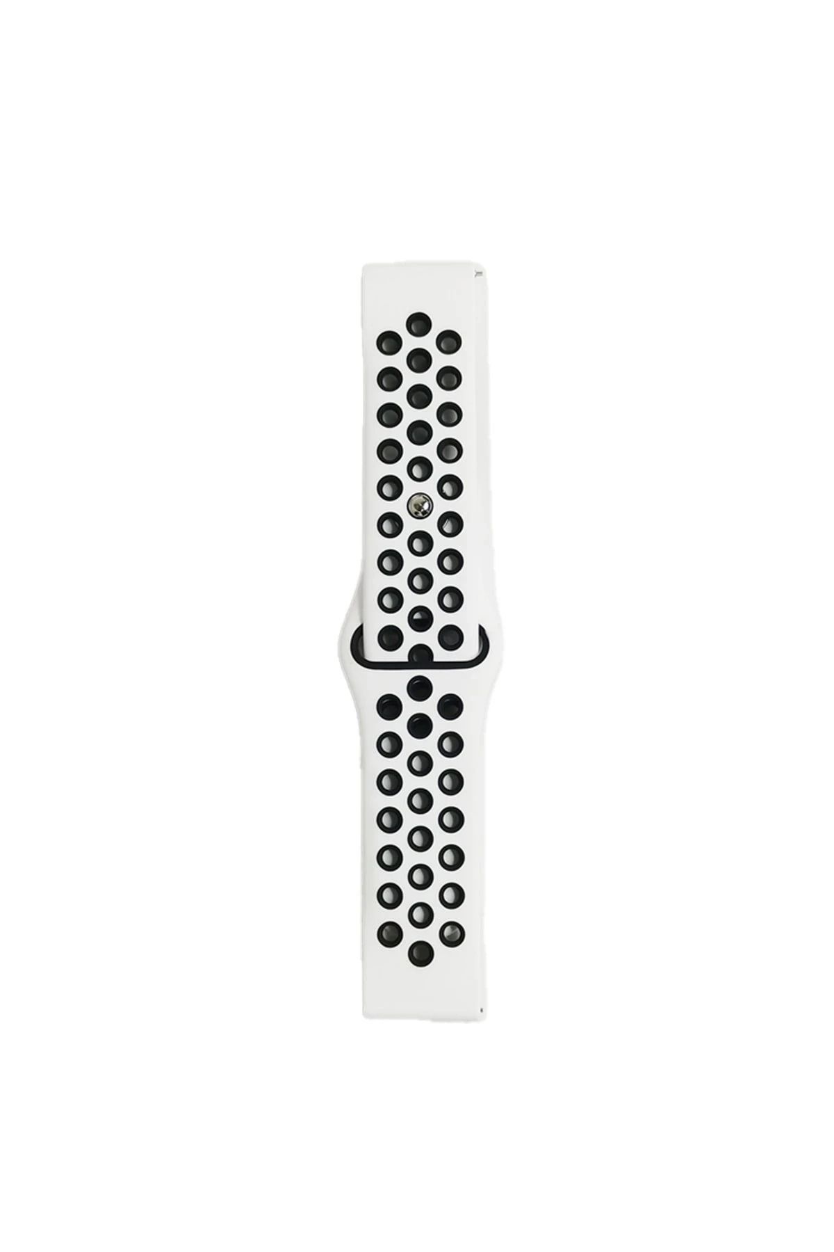 NewFace Watch 22mm Spor Delikli Kordon - Beyaz-Siyah BSTMY