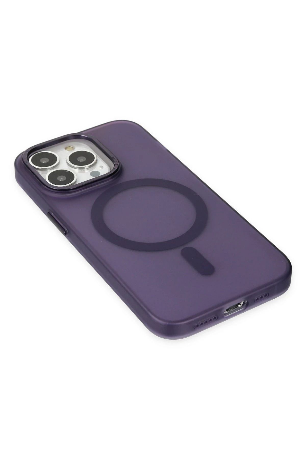 NewFace iPhone 15 Pro Max Kılıf Lodos Magneticsafe Mat Kapak - Mor WLZOR