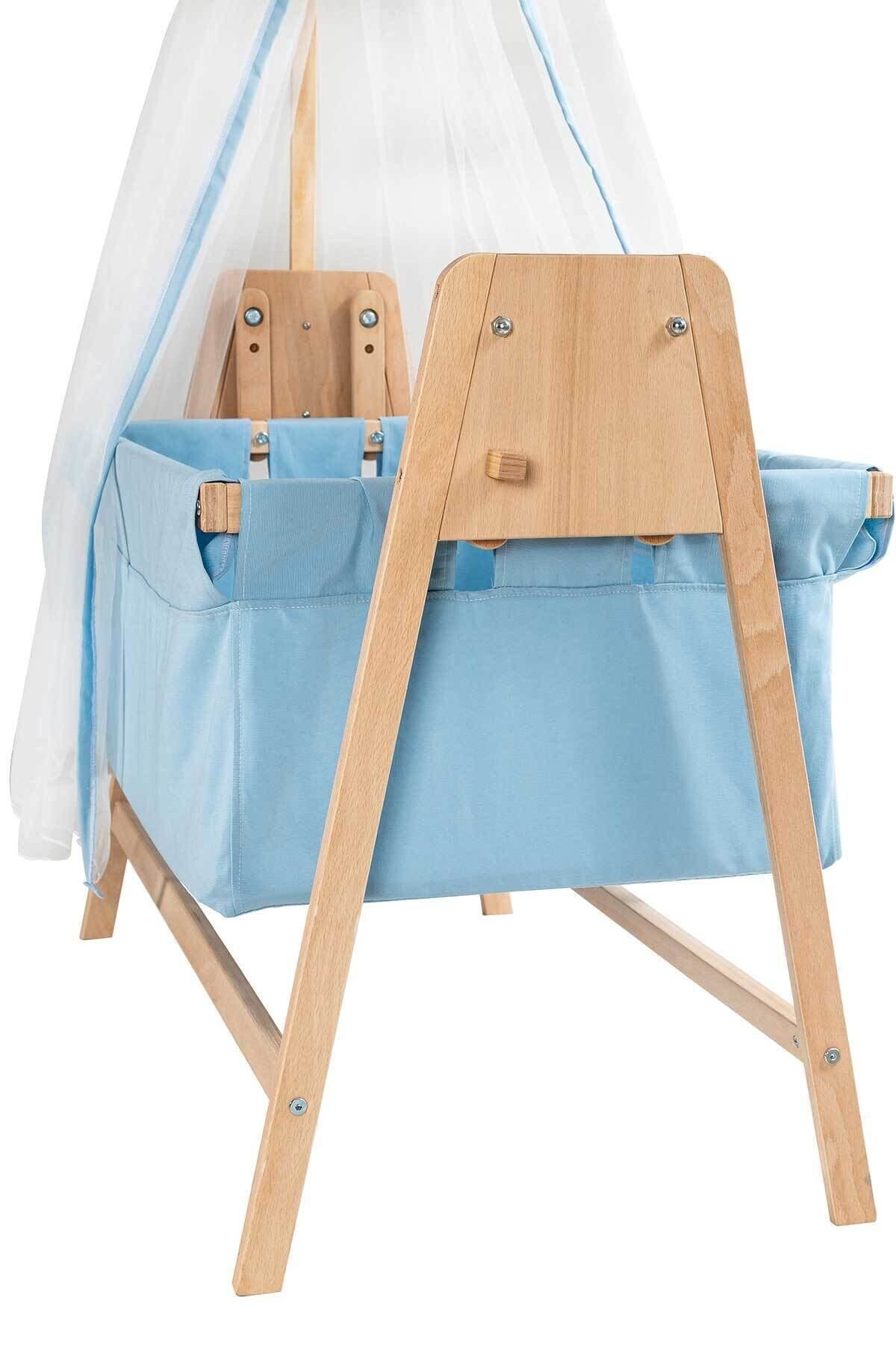 Baby Tech Mycrib Sallanır Ahşap Beşik - Mavi