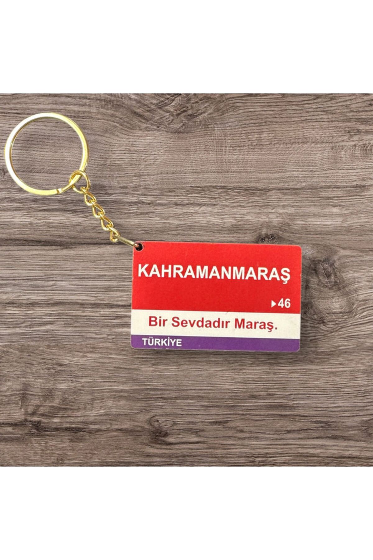 RoyalVance Kahramanmaraş Ahşap Anahtarlık – İl ve Şehir Temalı Hediyelik