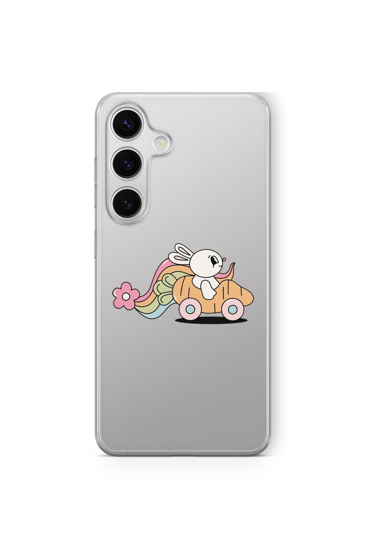 Space Star Samsung Galaxy A14 Uyumlu Tavşan Tasarım Baskılı Şeffaf Kılıf