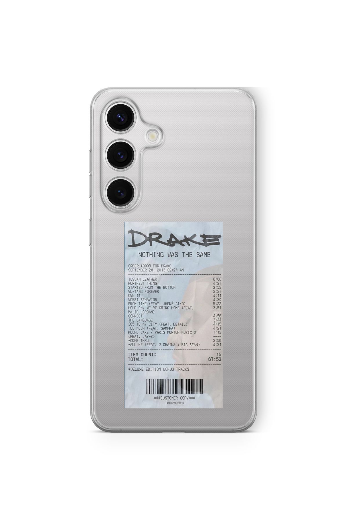 Space Star Samsung Galaxy A04s Uyumlu Drake Albüm Fişi Tasarım Baskılı Şeffaf Kılıf