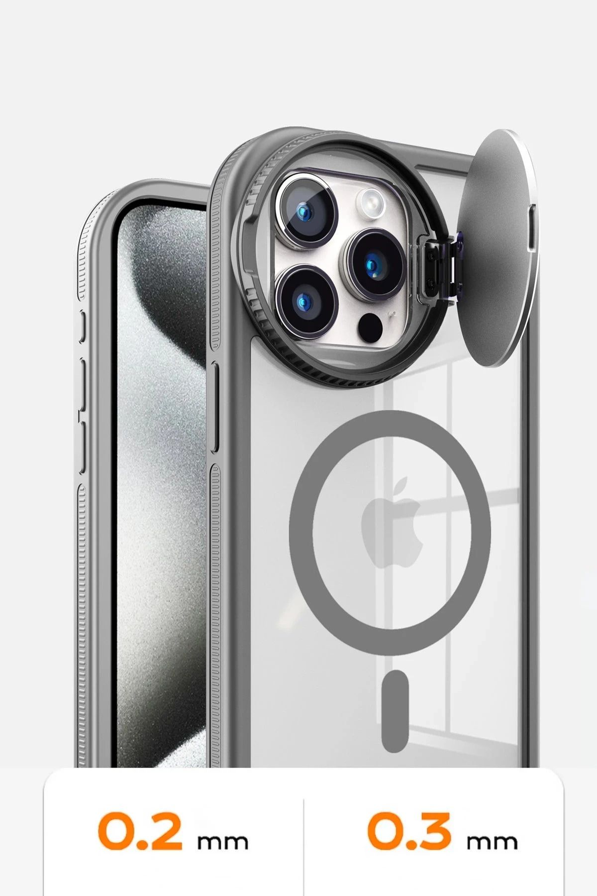 NewFace iPhone 14 Pro Max Kılıf Teleskop Lens Magsafe Silikon Kapak - Koyu Yeşil BSTMY