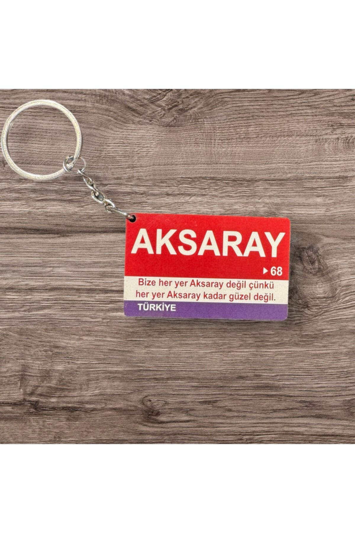 RoyalVance Aksaray Ahşap Anahtarlık – İl ve Şehir Temalı Hediyelik