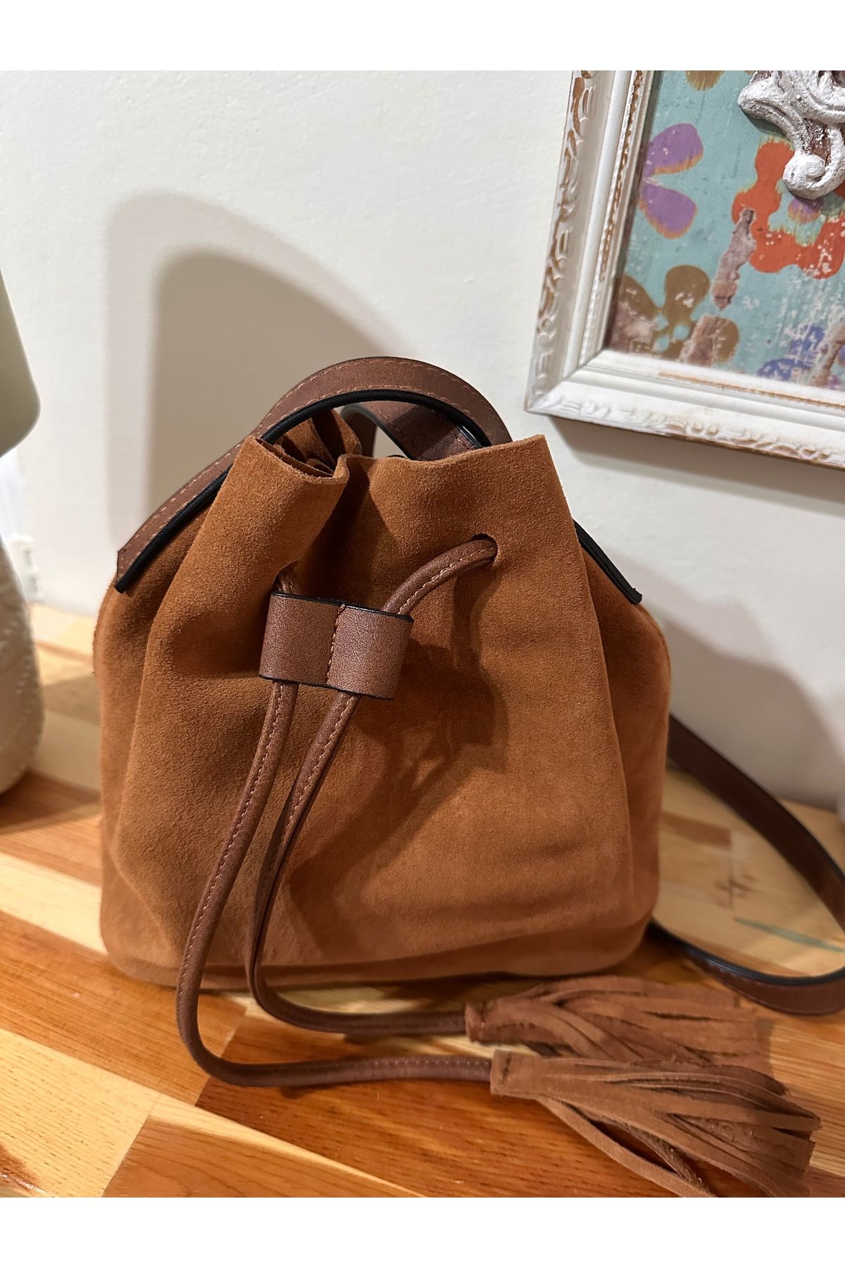 Sellona Bags Hakiki süet çanta