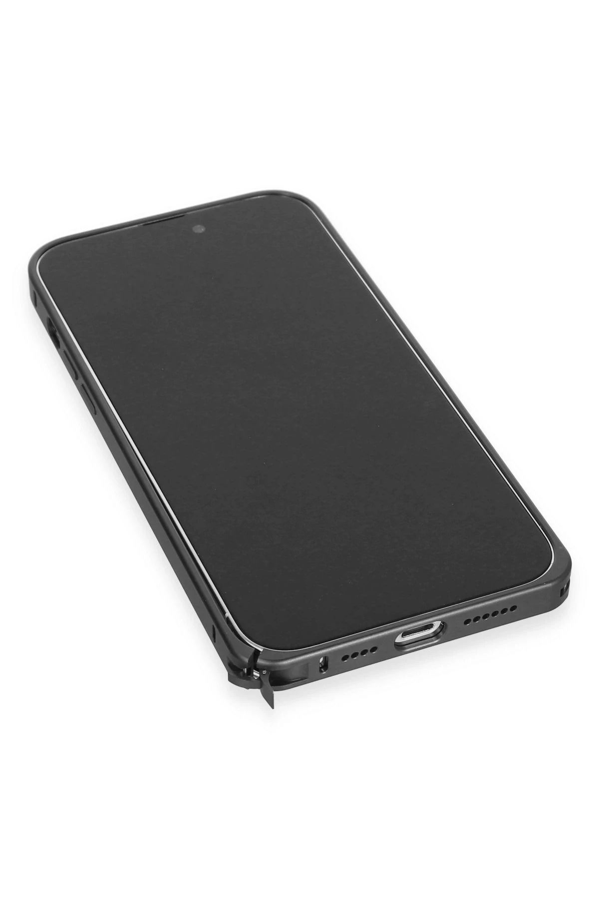 Joko iPhone 15 Pro Metal Bumper Mat Kapak - Siyah SVLRS