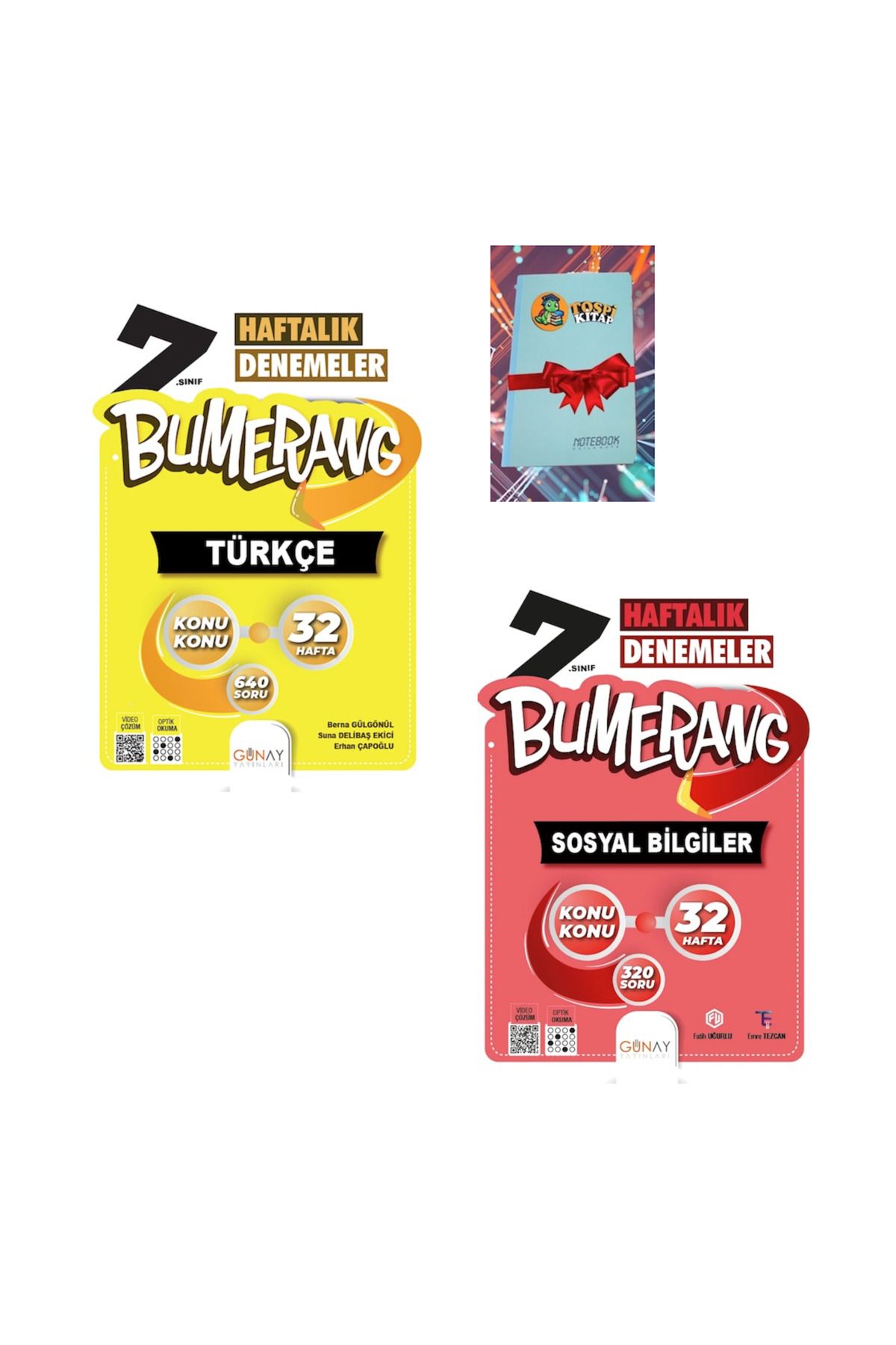 Günay Yayınları Bumerang 32 Haftalık TÜRKÇE + SOSYAL BİLGİLER Denemeleri (NOT DEFTERİ HEDİYE)