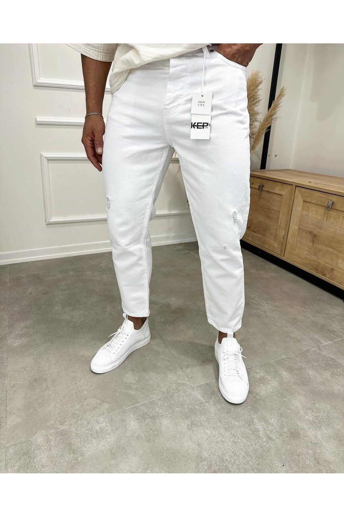 Casualmen32 Yırtık Detay Boyfriend Jean