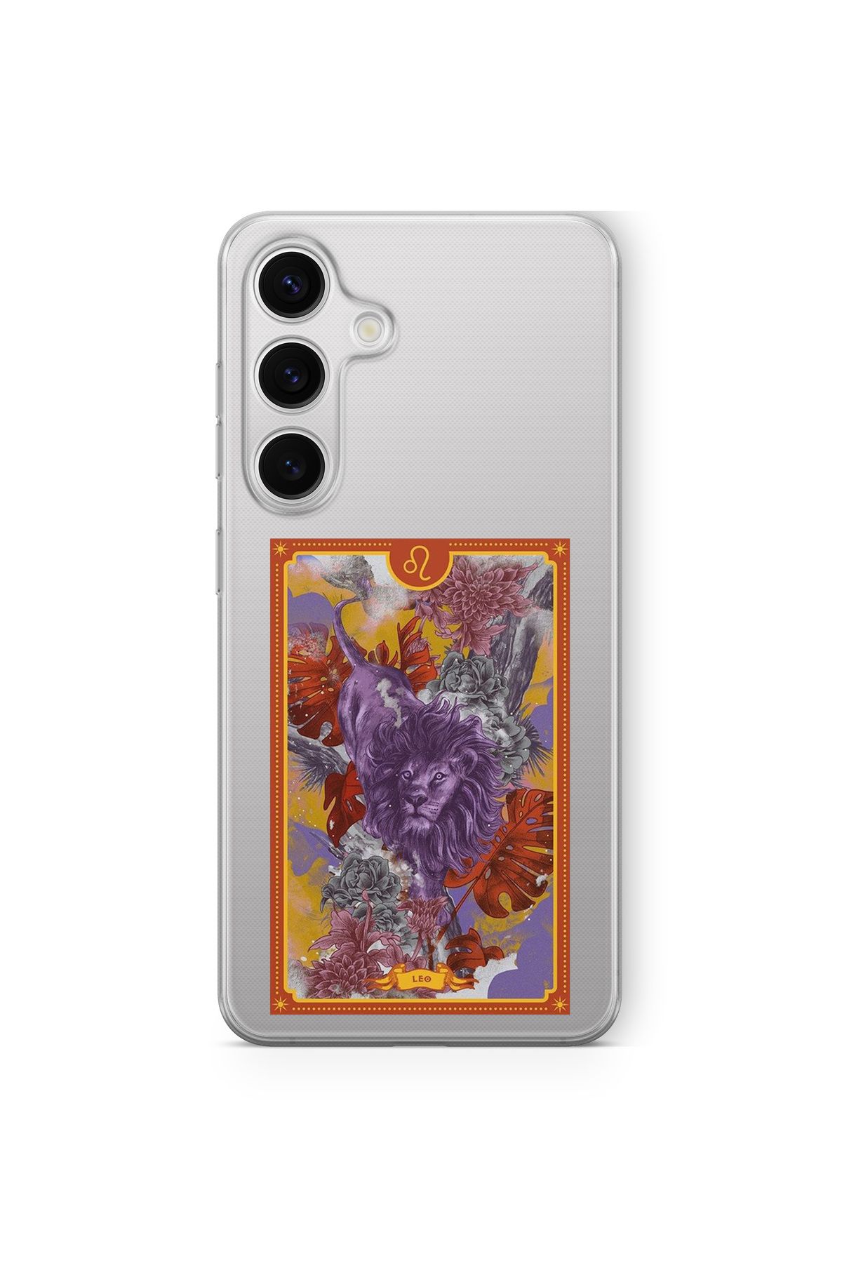 Space Star Samsung Galaxy A26 Uyumlu Aslan Burcu Poster Tasarım Baskılı Şeffaf Kılıf