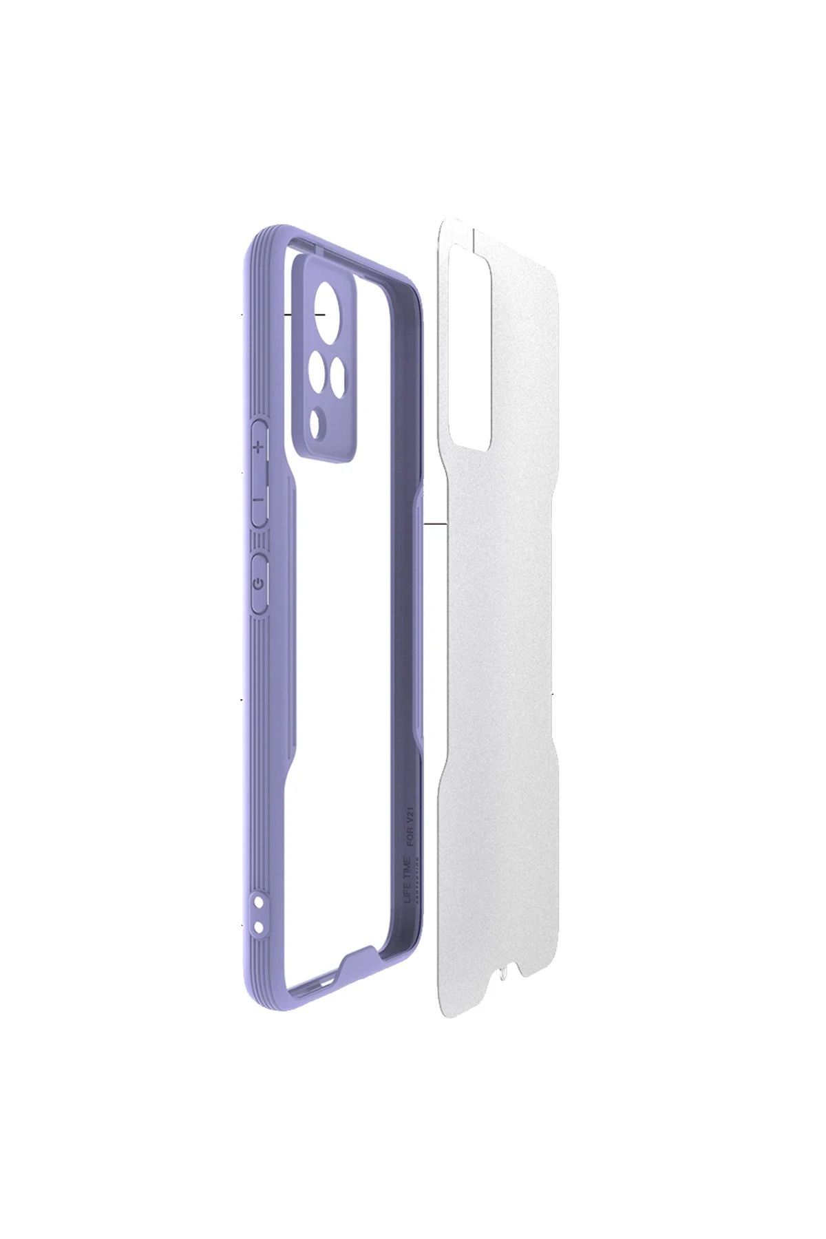 NewFace Vivo V21 Kılıf Platin Silikon - Kırmızı BSTMY