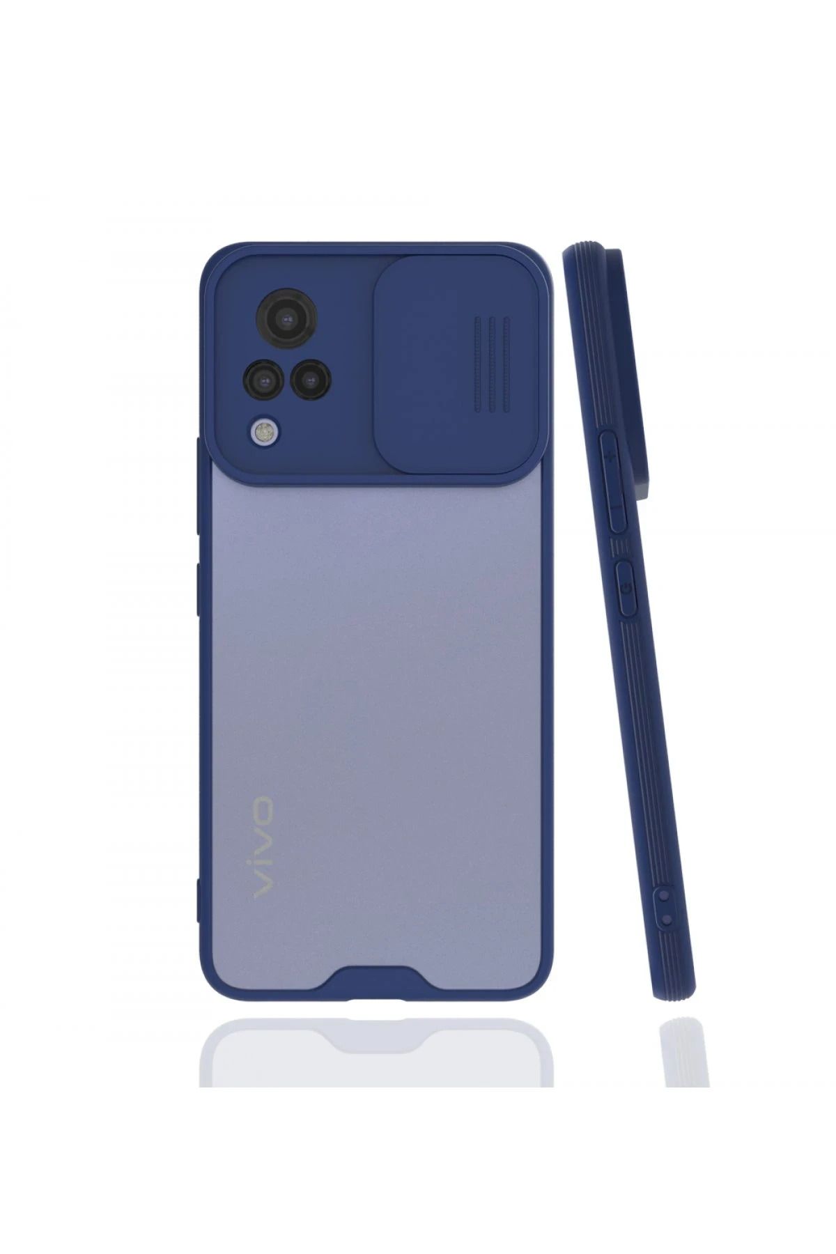 NewFace Vivo V21 Kılıf Platin Kamera Koruma Silikon - Lacivert BSTMY