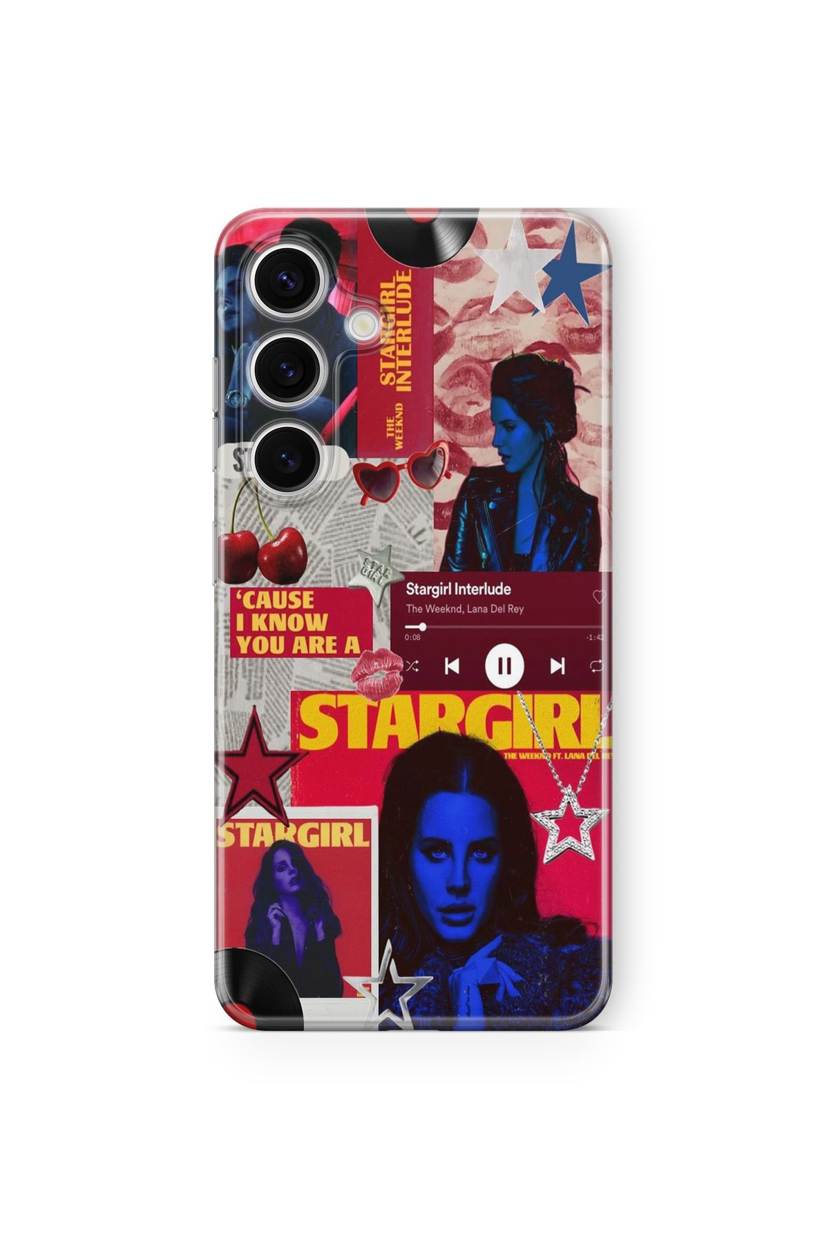 Space Star Samsung Galaxy A25 Uyumlu Stargirl Kolaj Tasarım Baskılı Şeffaf Kılıf