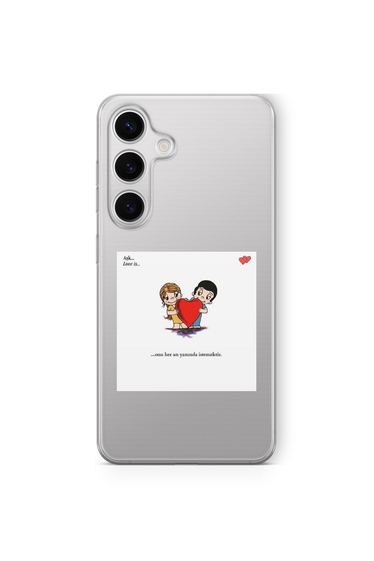 Space Star Samsung Galaxy S24 Fe Uyumlu Şıpsevdi 3 Tasarım Baskılı Şeffaf Kılıf