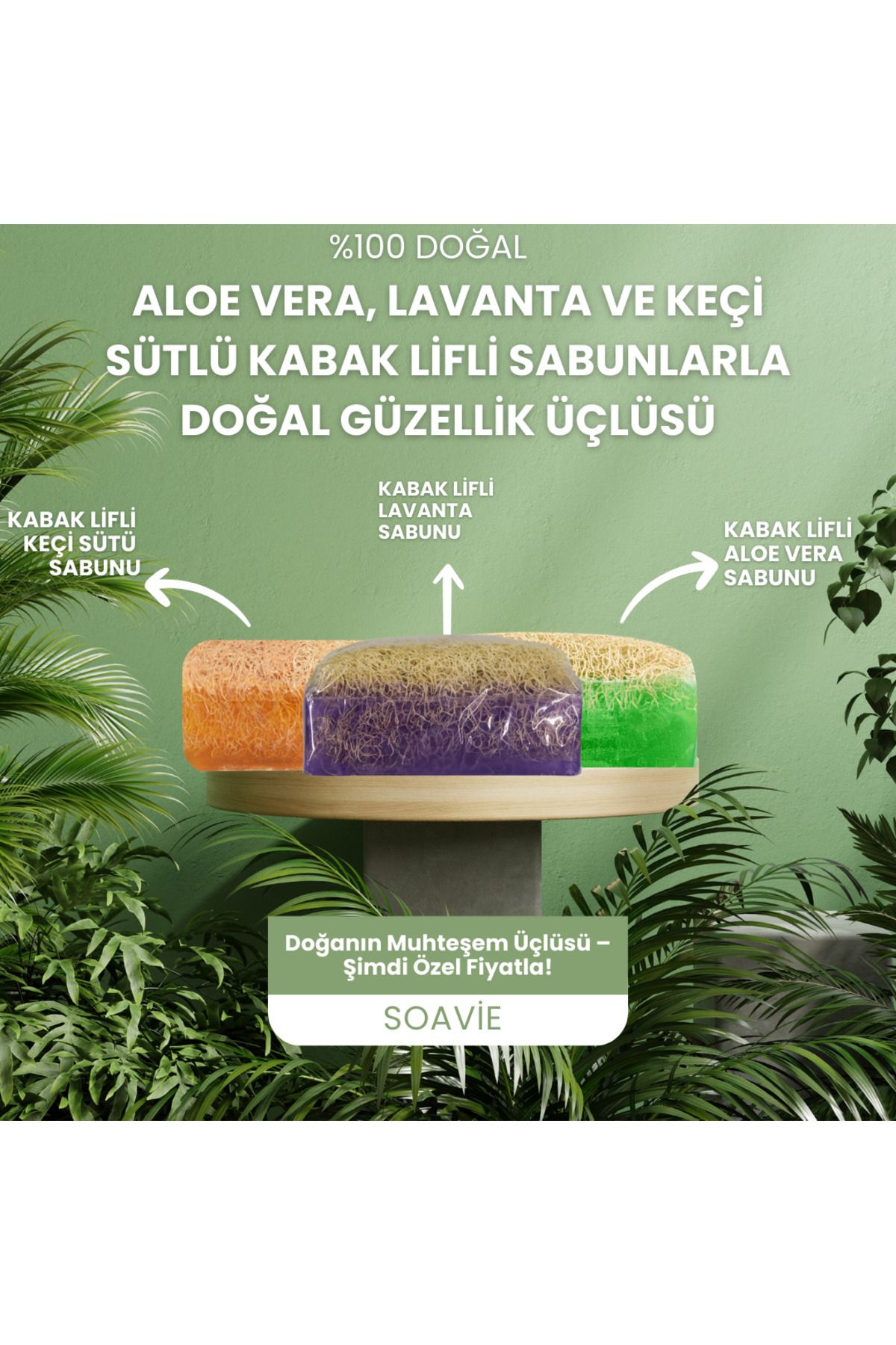 SOAVİE Aloe Vera Lavanta ve Keçi Sütlü Kabak Lifli Sabunlarla Cildinize Doğal Bir Ziyafet Şimdi Özel Fiyat