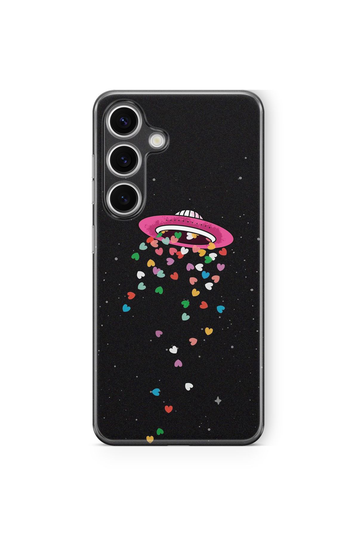 Space Star Samsung Galaxy A24 Uyumlu Ufo Tasarım Baskılı Şeffaf Kılıf