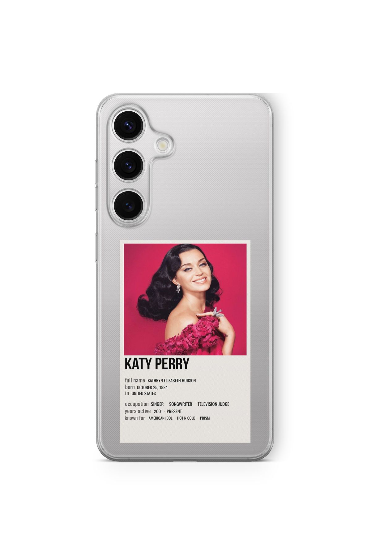 Space Star Samsung Galaxy A14 Uyumlu Katy Perry Minimalist Poster Tasarım Baskılı Şeffaf Kılıf