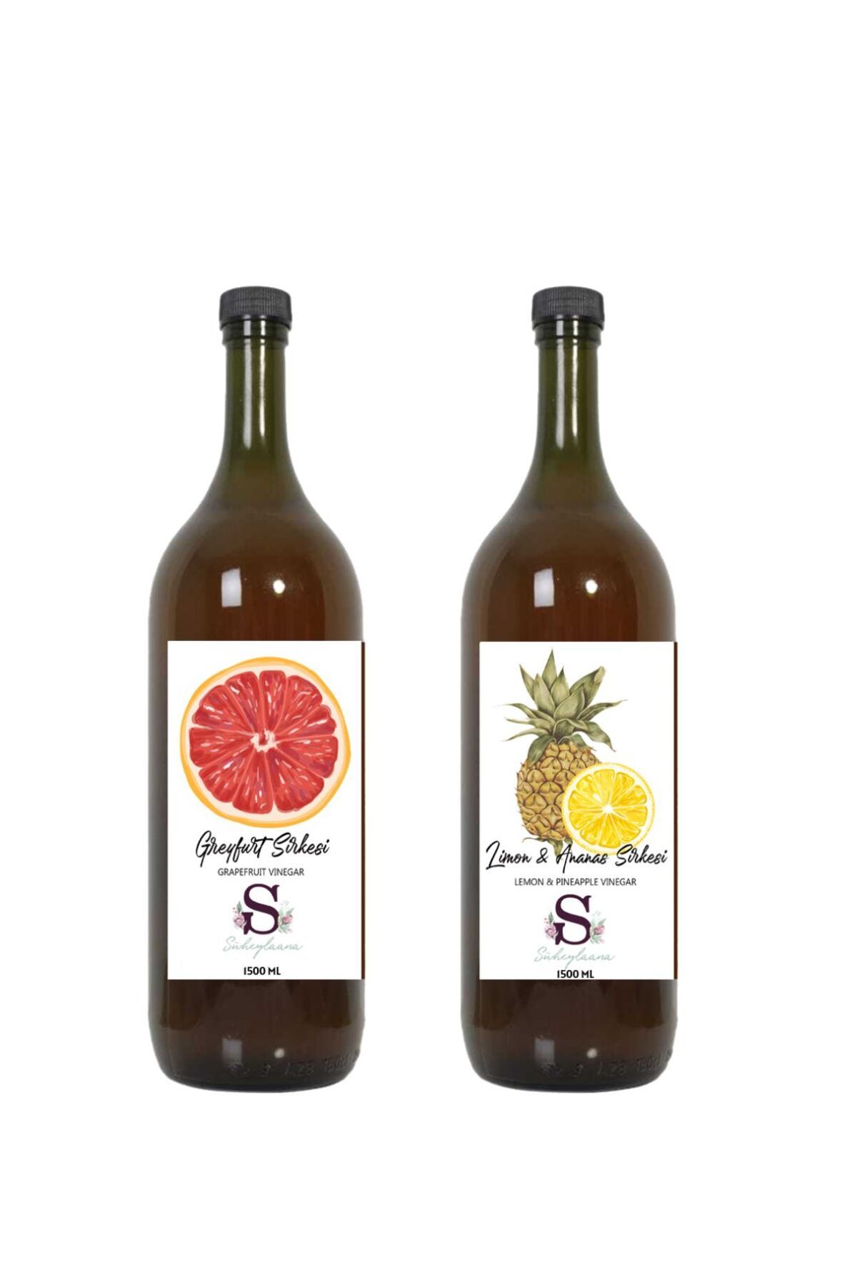 Süheylaana Doğal Greyfurt Sirkesi 1500 Ml - Doğal Limon & Ananas Sirkesi 1500 Ml