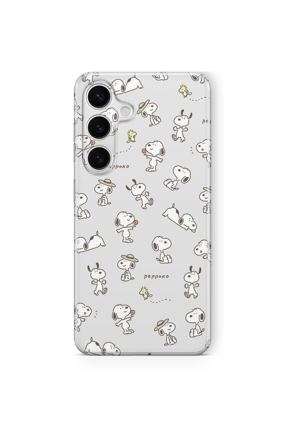 Space Star Samsung Galaxy S24 Uyumlu Snoopy Desen Tasarım Baskılı Şeffaf Kılıf