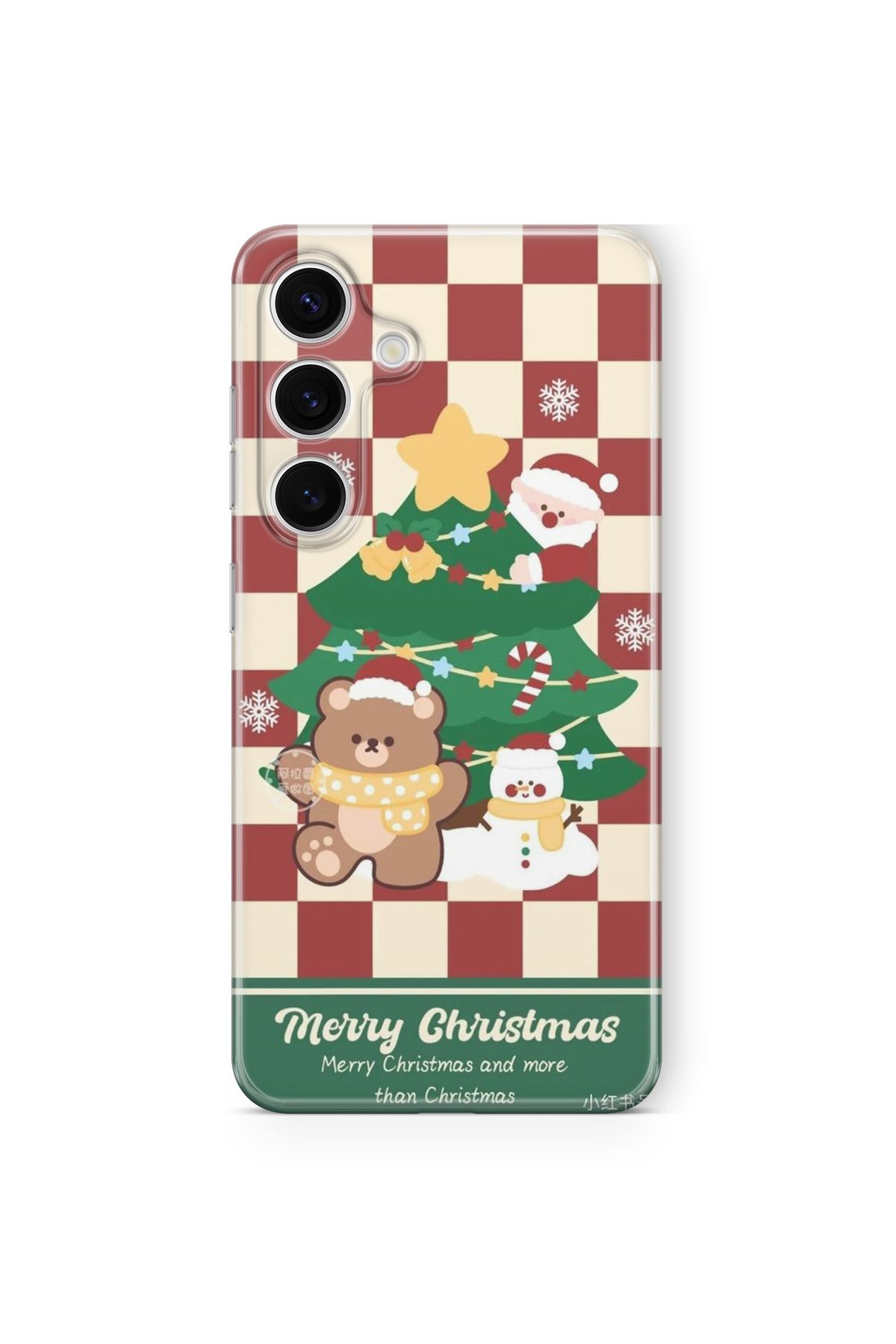 Space Star Samsung Galaxy S24 Fe Uyumlu Merry Christmas Tasarım Baskılı Şeffaf Kılıf