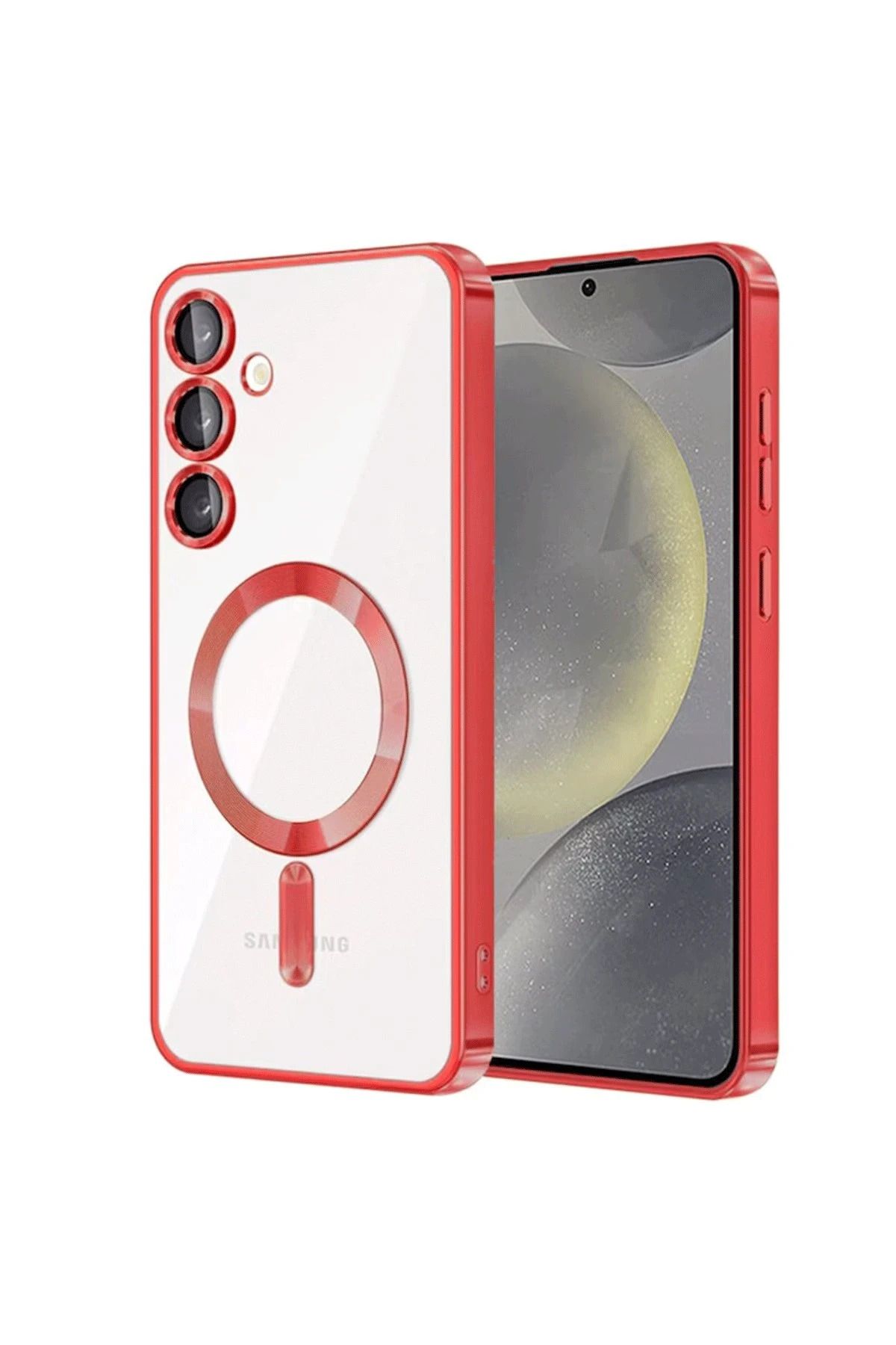 NewFace Samsung Galaxy S24 Kılıf Kross Magneticsafe Kapak - Kırmızı SVLRS