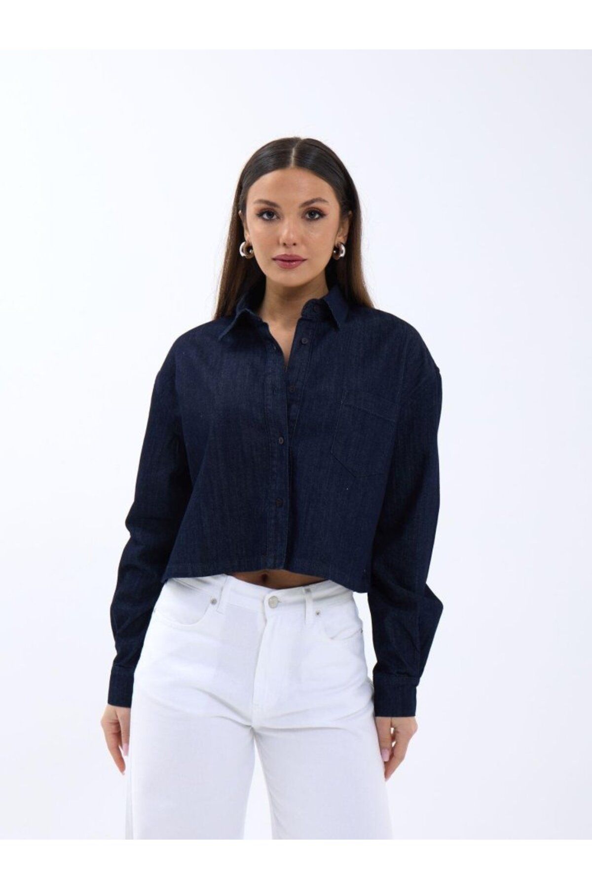 ARUZ MODA 7362 KOT GÖMLEK-LACİVERT