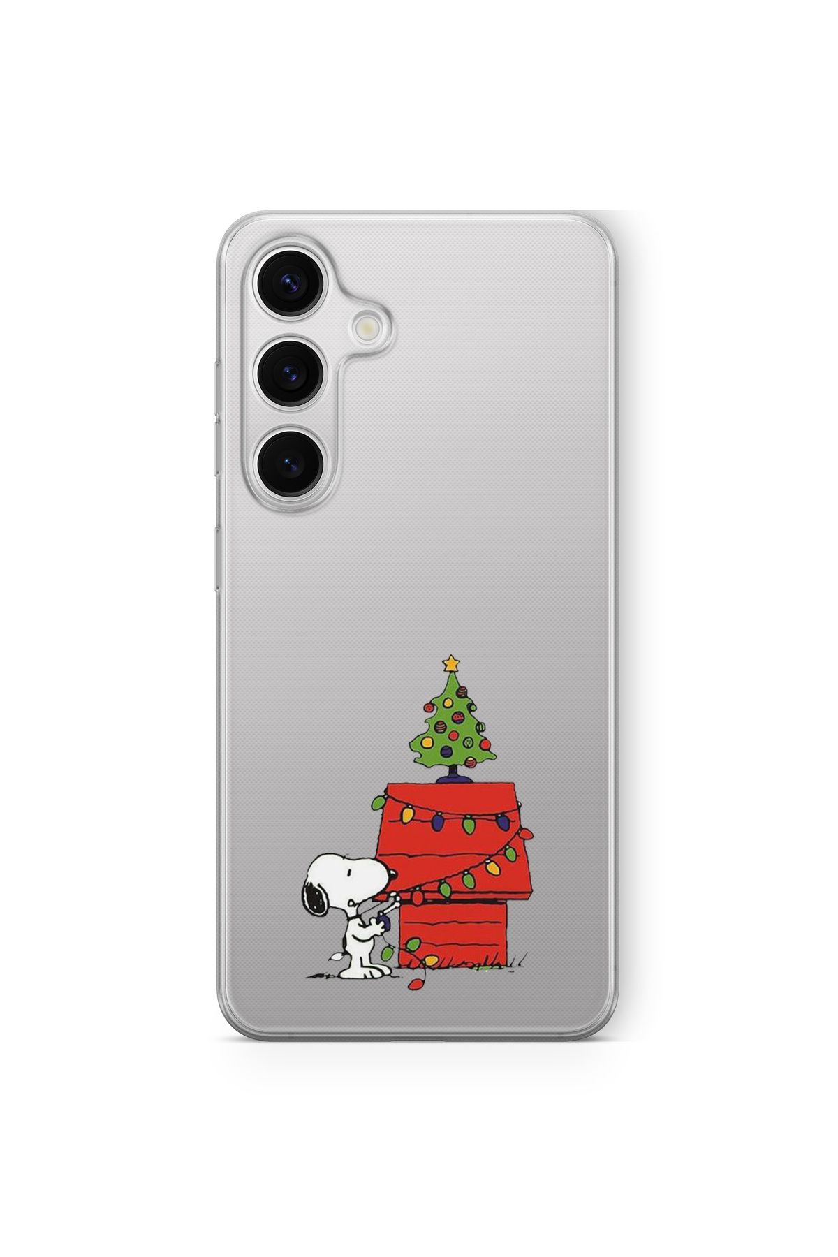 Space Star Samsung Galaxy M34 5G Uyumlu Snoopy Christmas Tasarım Baskılı Şeffaf Kılıf