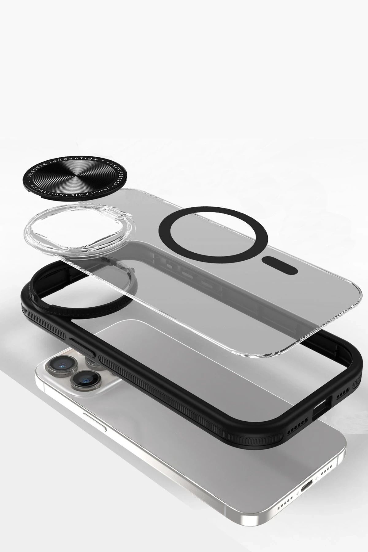 NewFace iPhone 14 Kılıf Teleskop Lens Magsafe Silikon Kapak - Pembe BSTMY