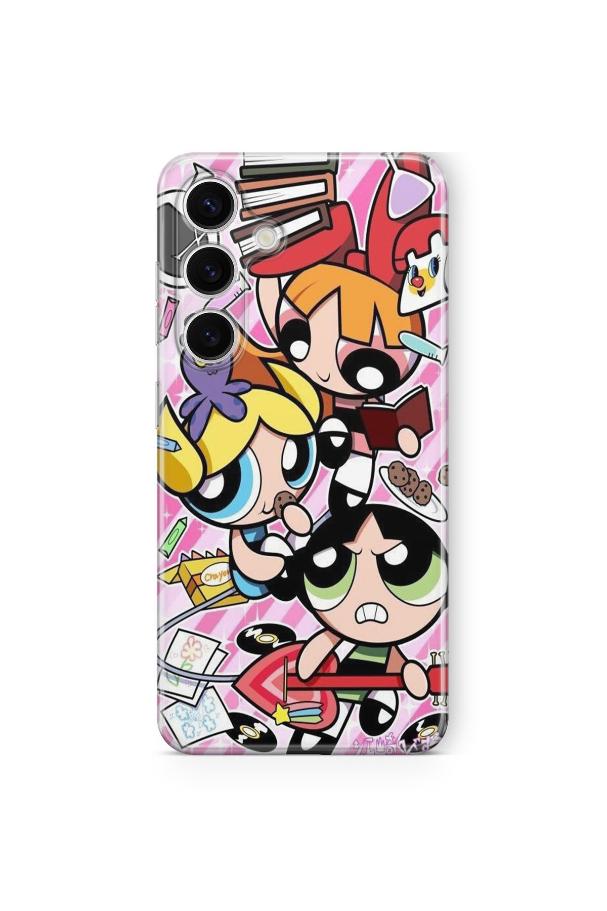 Space Star Samsung Galaxy A35 Uyumlu Powerpuff Girls Tasarım Baskılı Şeffaf Kılıf