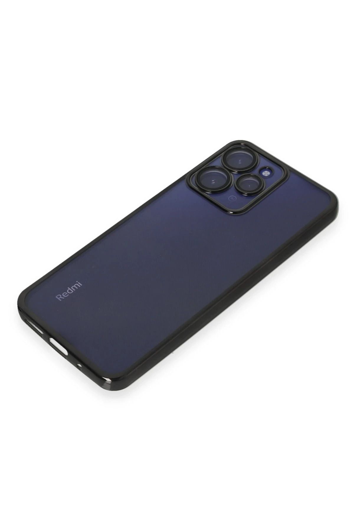 NewFace Xiaomi Redmi 12 Kılıf Lensli Silikon - Siyah NRMSA