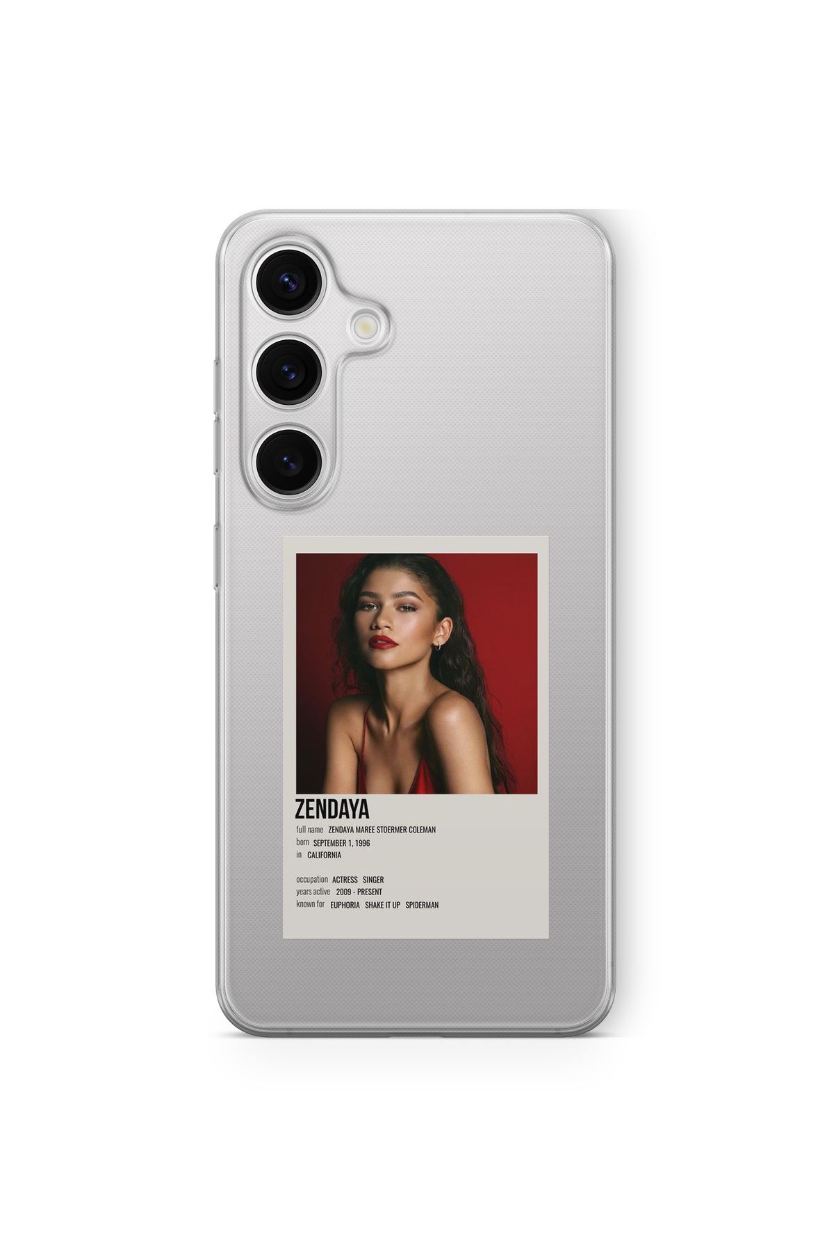 Space Star Samsung Galaxy A24 Uyumlu Zendaya Minimalist Poster Tasarım Baskılı Şeffaf Kılıf