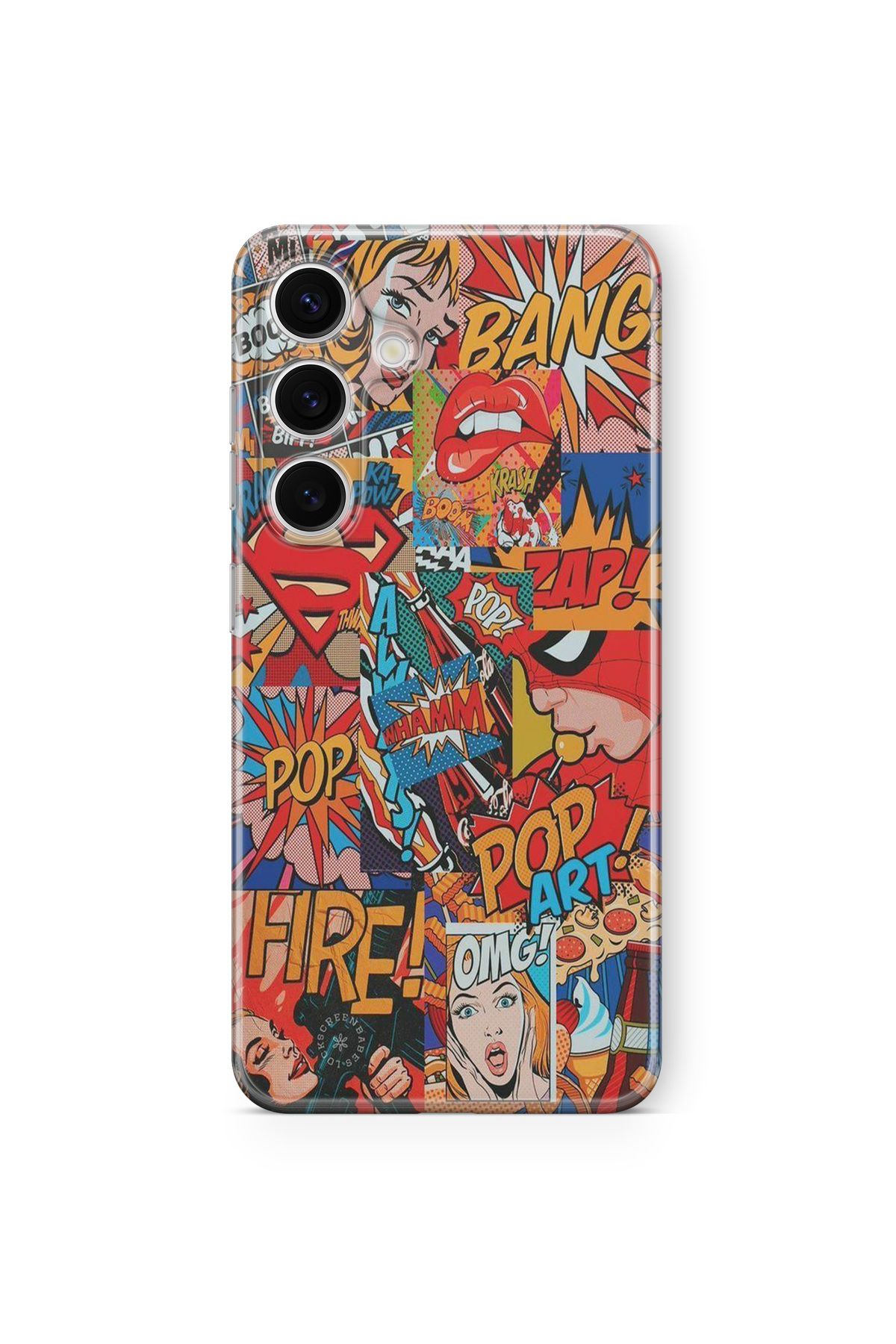 Space Star Samsung Galaxy A35 Uyumlu Pop Art Kolaj Tasarım Baskılı Şeffaf Kılıf