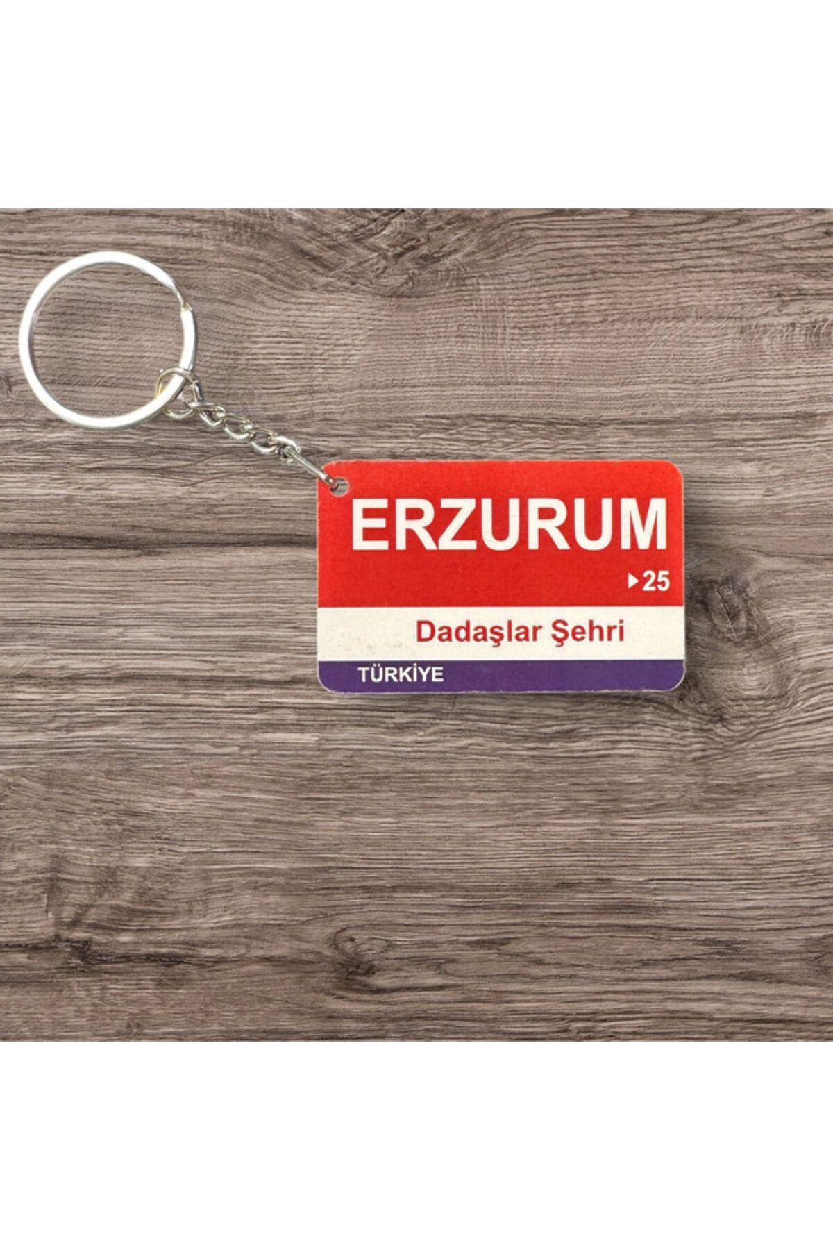 RoyalVance Erzurum Ahşap Anahtarlık – İl ve Şehir Temalı Hediyelik