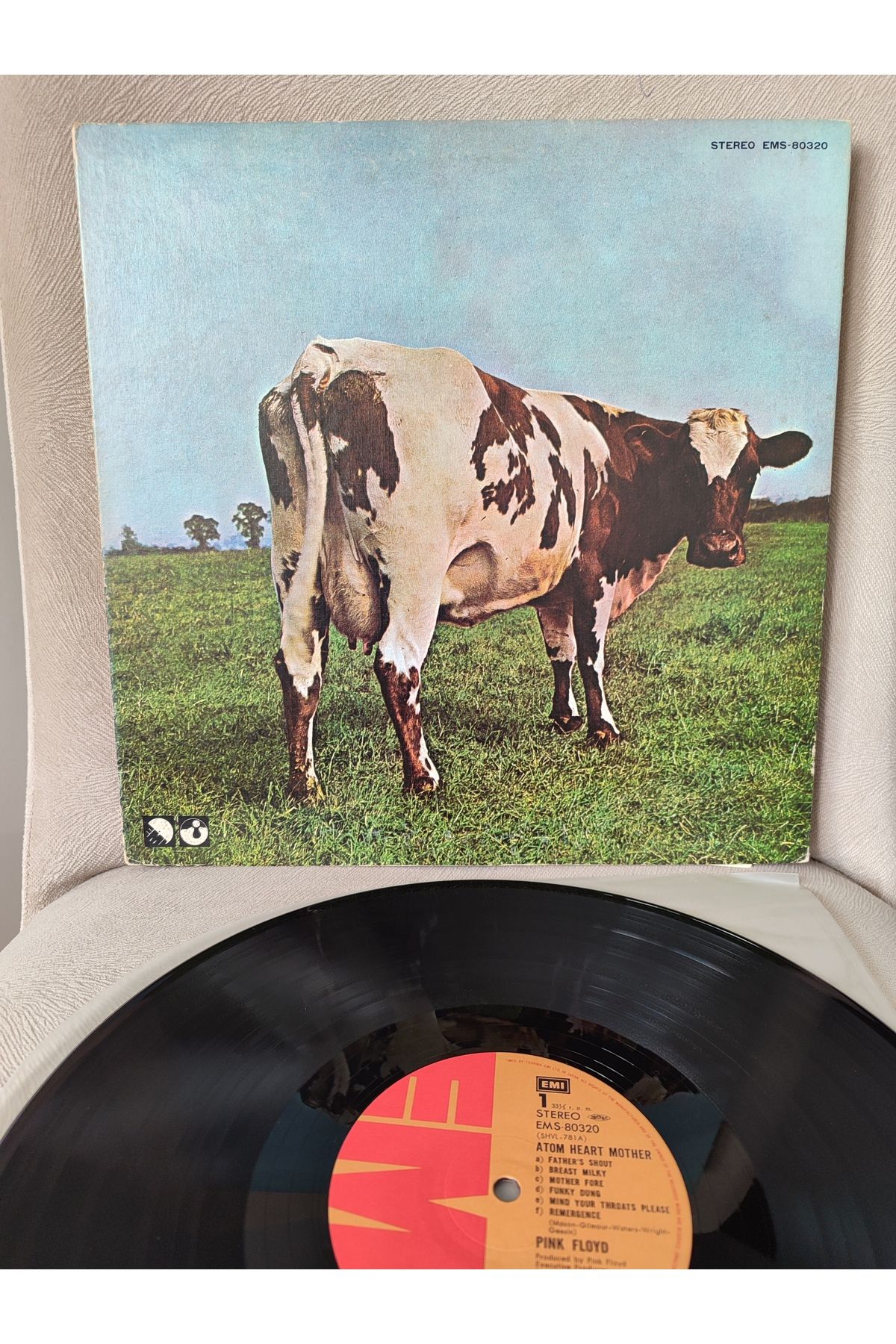 Plakperest PINK FLOYD - Atom Heart Mother - 1974 Japonya Basım Nadir LP Plak Albüm 2.EL