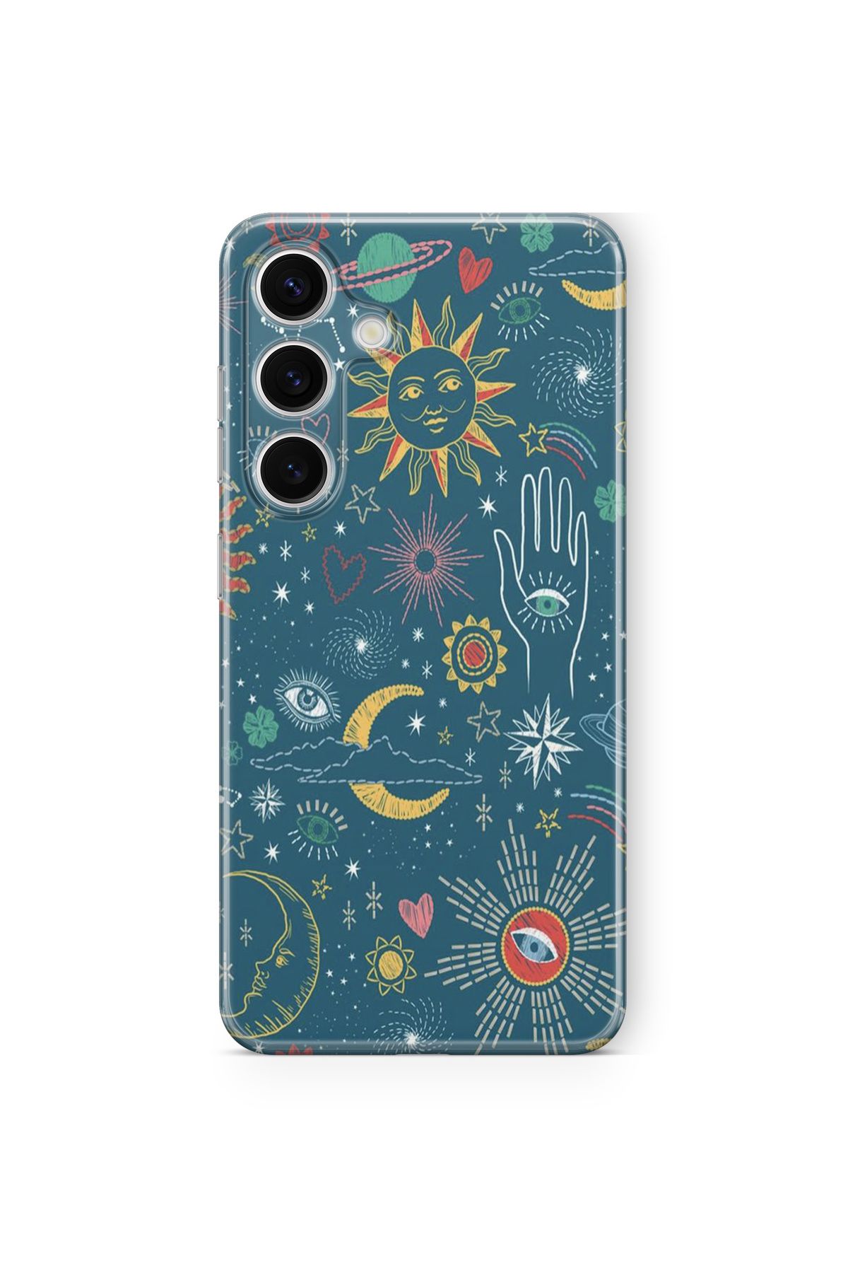 Space Star Samsung Galaxy A35 Uyumlu Çizgisel Desen Tasarım Baskılı Şeffaf Kılıf