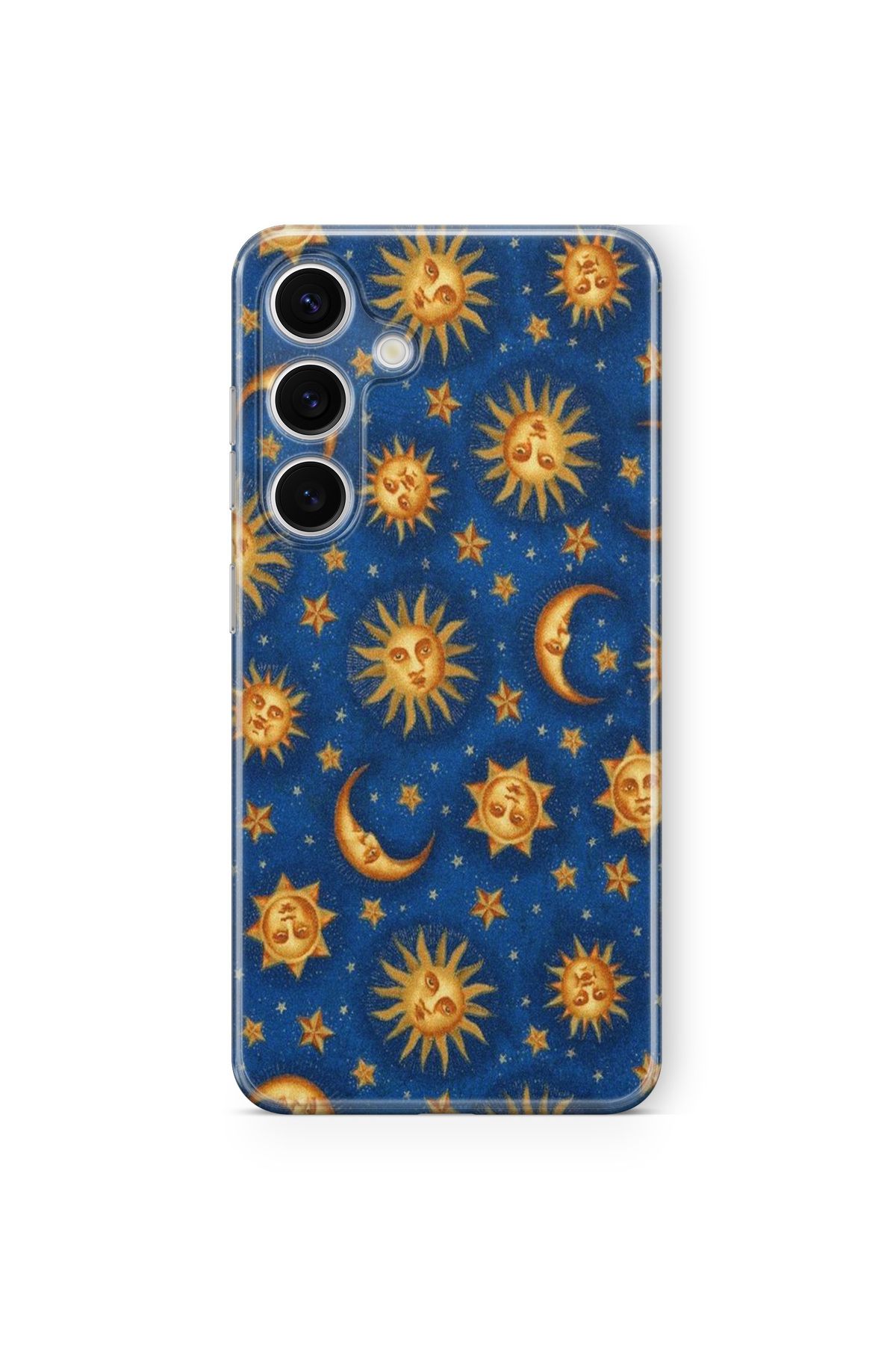Space Star Samsung Galaxy S23 Fe Uyumlu Gökyüzü Tasarım Baskılı Şeffaf Kılıf