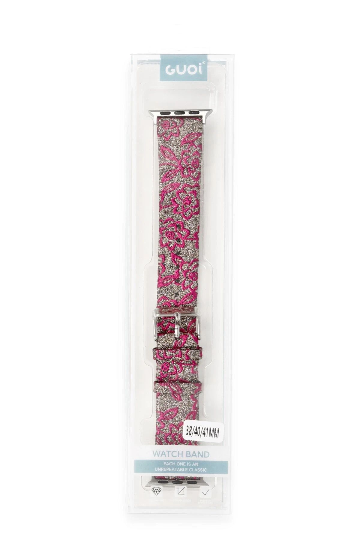 NewFace Apple Watch 38mm Creeper Desenli Kordon - Pembe BSTMY