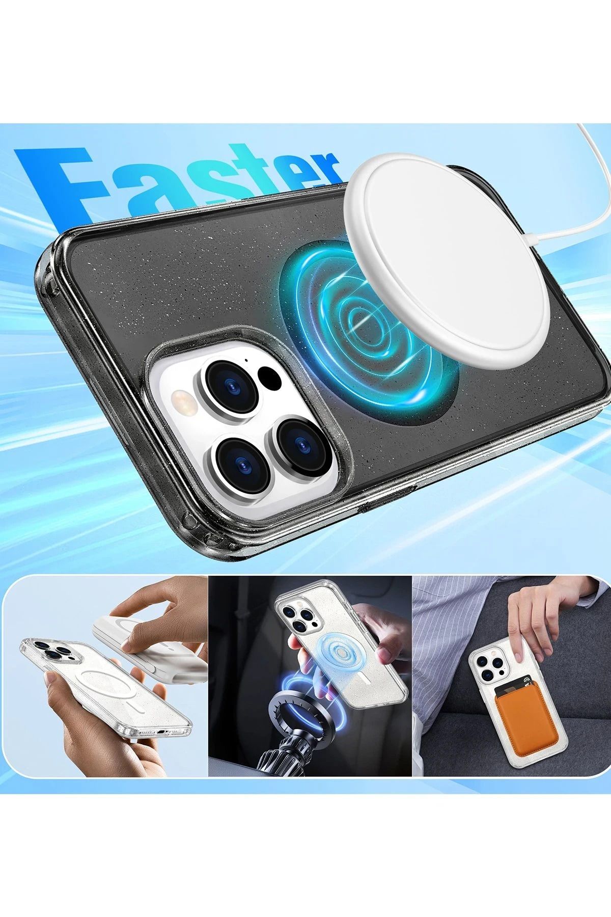 NewFace iPhone 14 Kılıf Glow Magsafe Kapak - Turuncu BSTMY