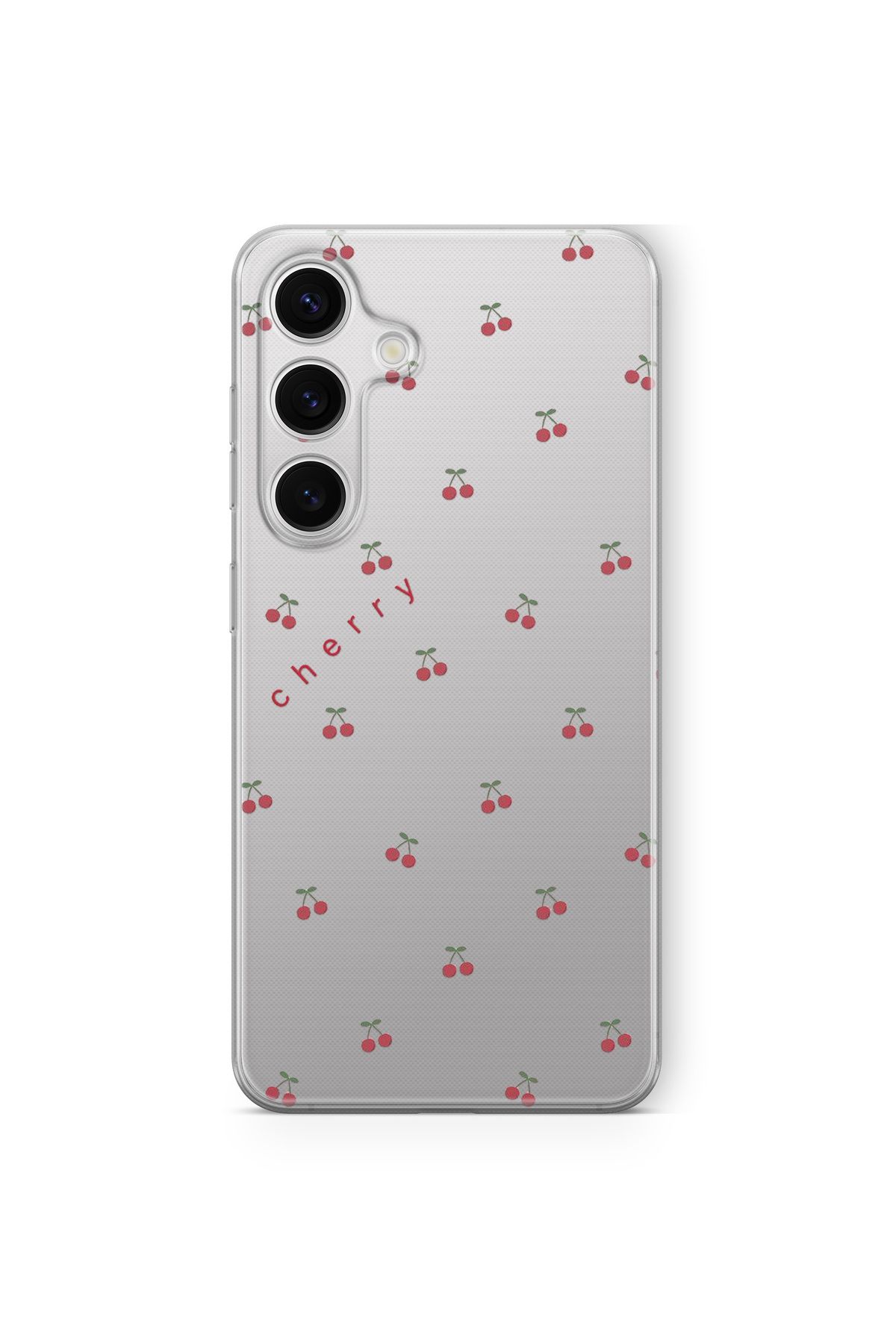 Space Star Samsung Galaxy A16 Uyumlu Cherry Tasarım Baskılı Şeffaf Kılıf