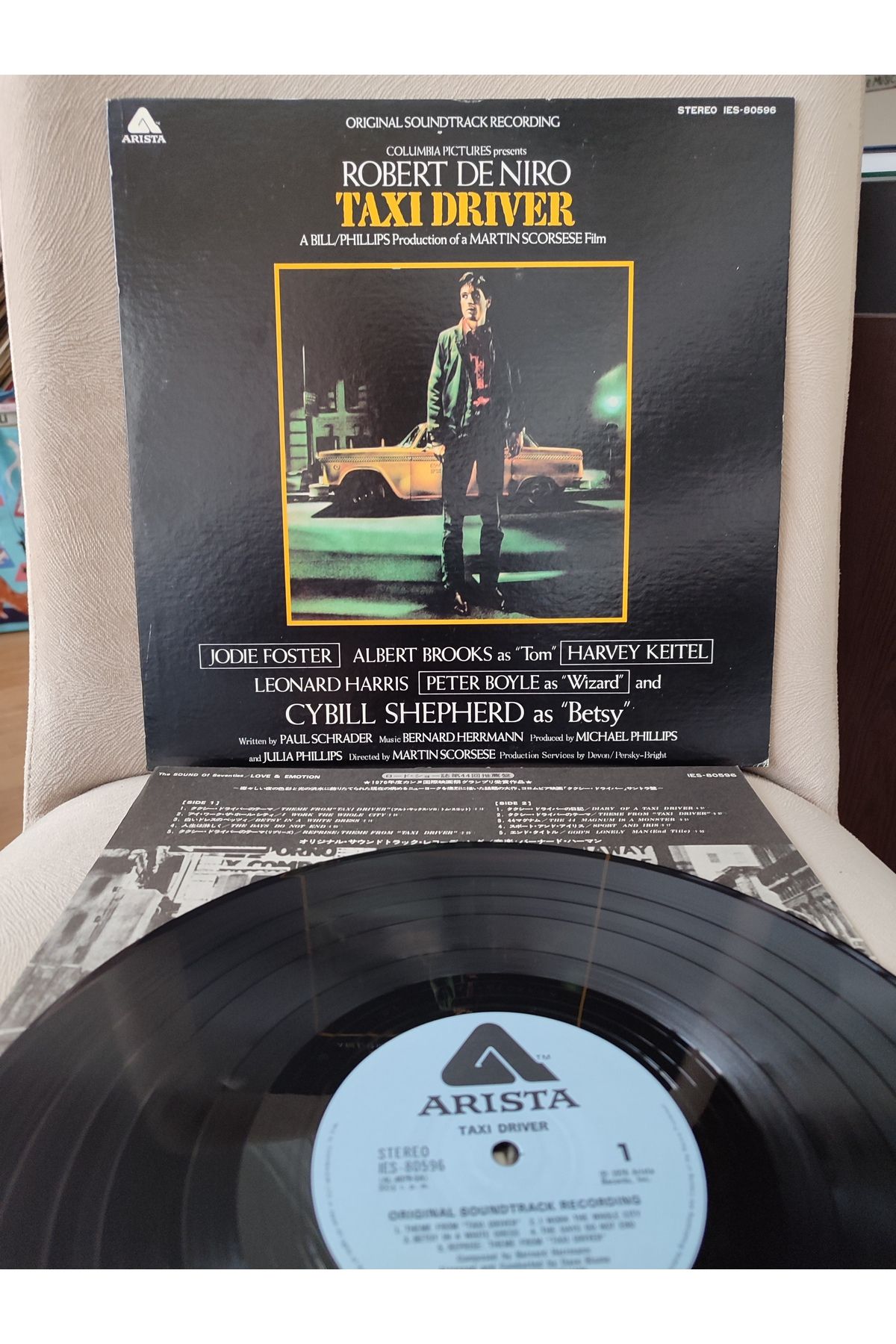 Plakperest TAXI DRIVER Soundtrack / Bernard Herrmann 1976 Japonya Basım Nadir LP Plak Albüm 2.EL