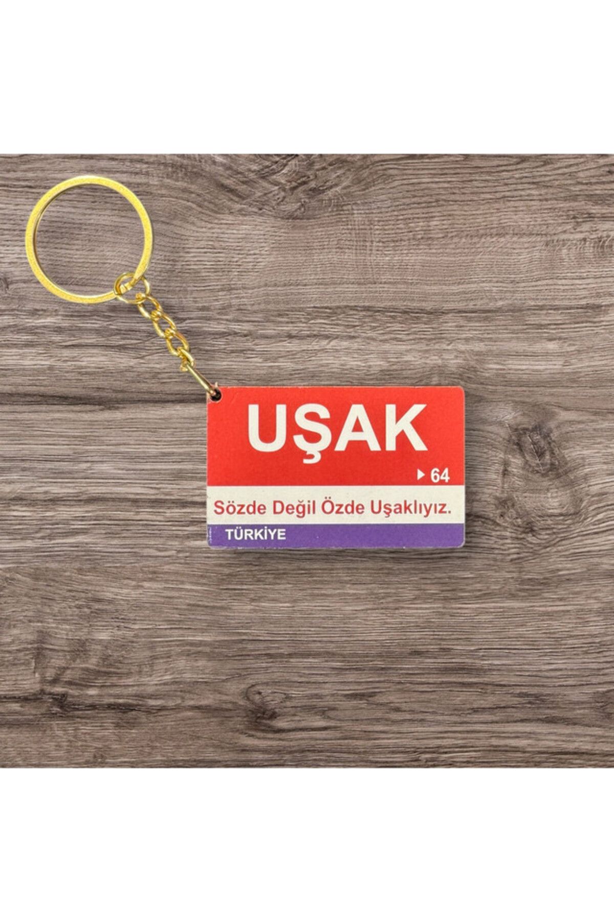 RoyalVance Uşak Ahşap Anahtarlık – İl ve Şehir Temalı Hediyelik