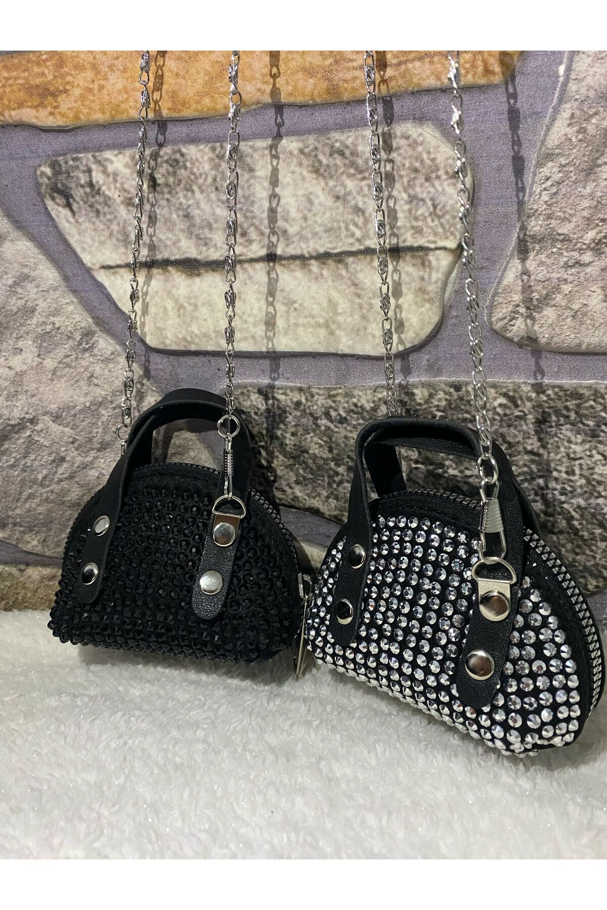 MODA Mini Taşlı Çanta 2li