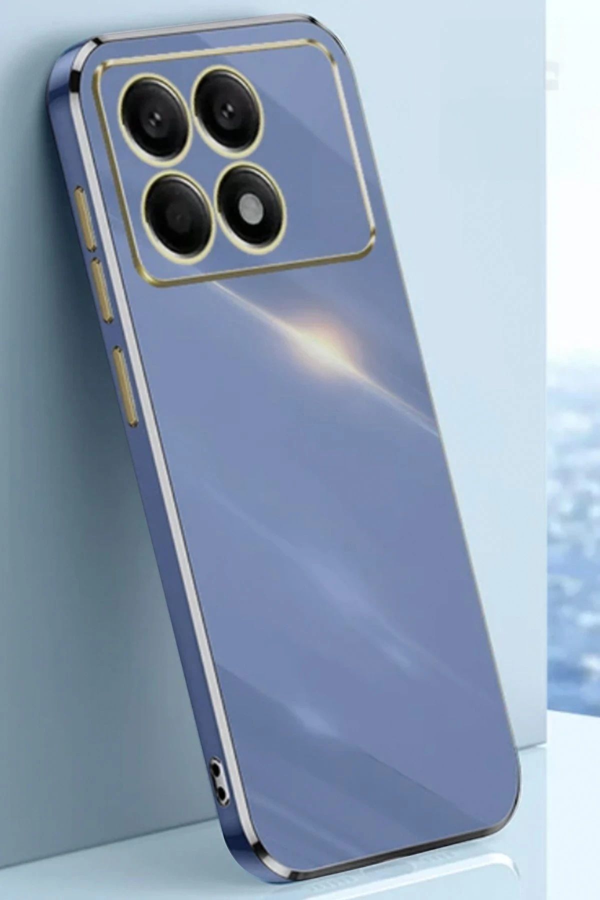 NewFace Xiaomi Poco X6 Pro Kılıf Volet Silikon - Mavi DPMAH