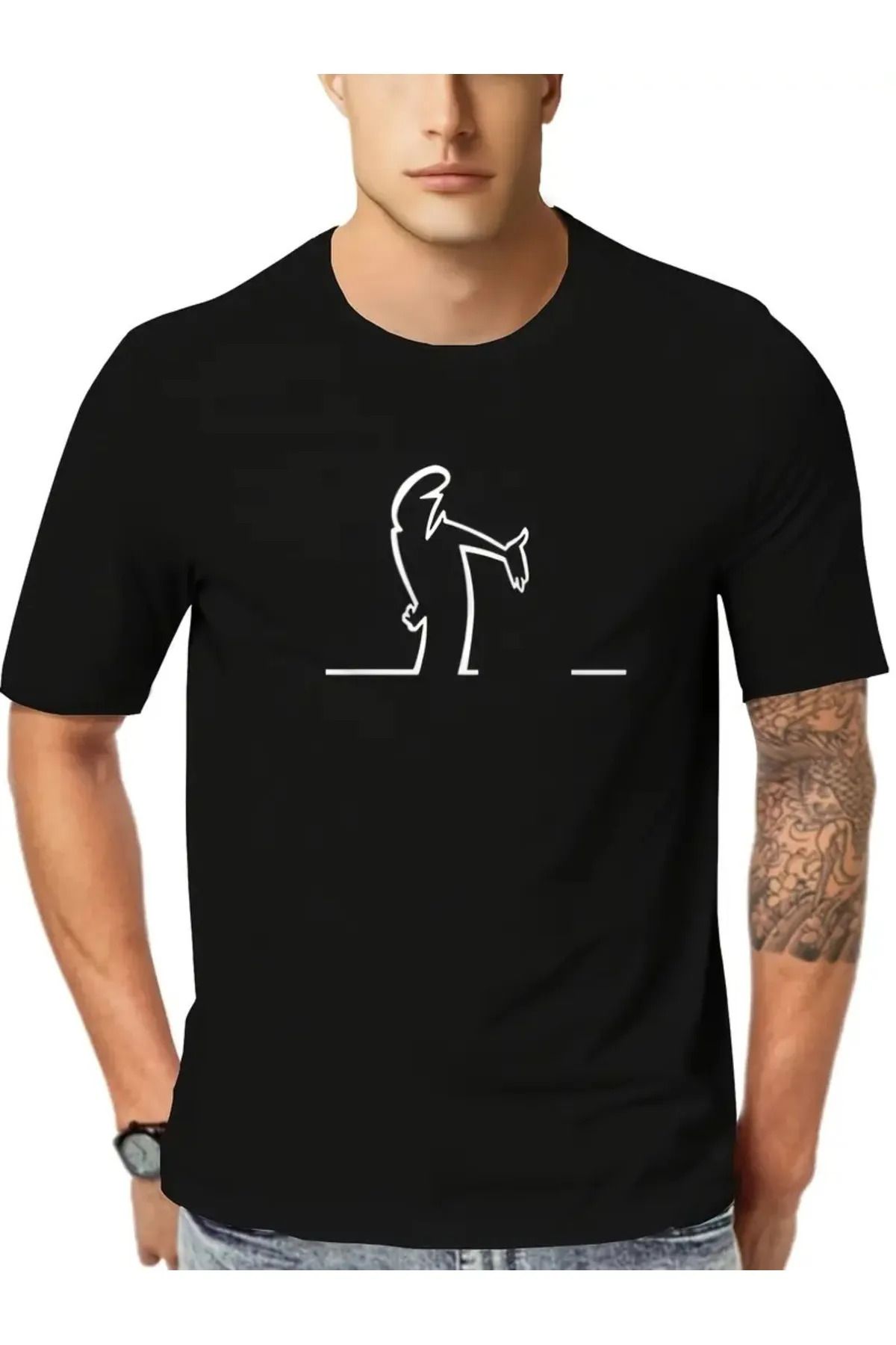 FeaR LeeS Ünisex Bay Meraklı Basklı T-Shirt Yeni Sezon Oversize Salaş