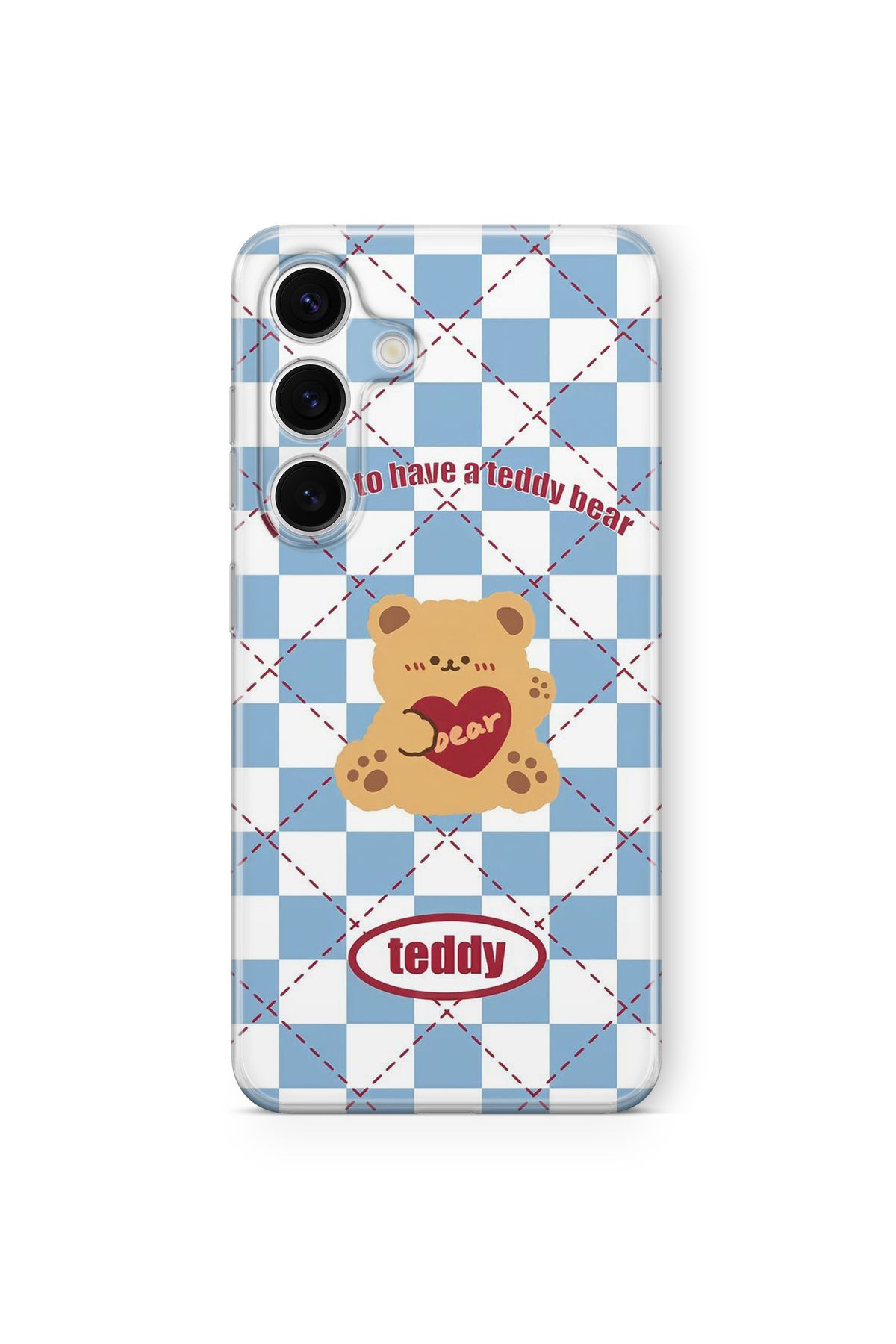 Space Star Samsung Galaxy S24 Fe Uyumlu Teddy Tasarım Baskılı Şeffaf Kılıf