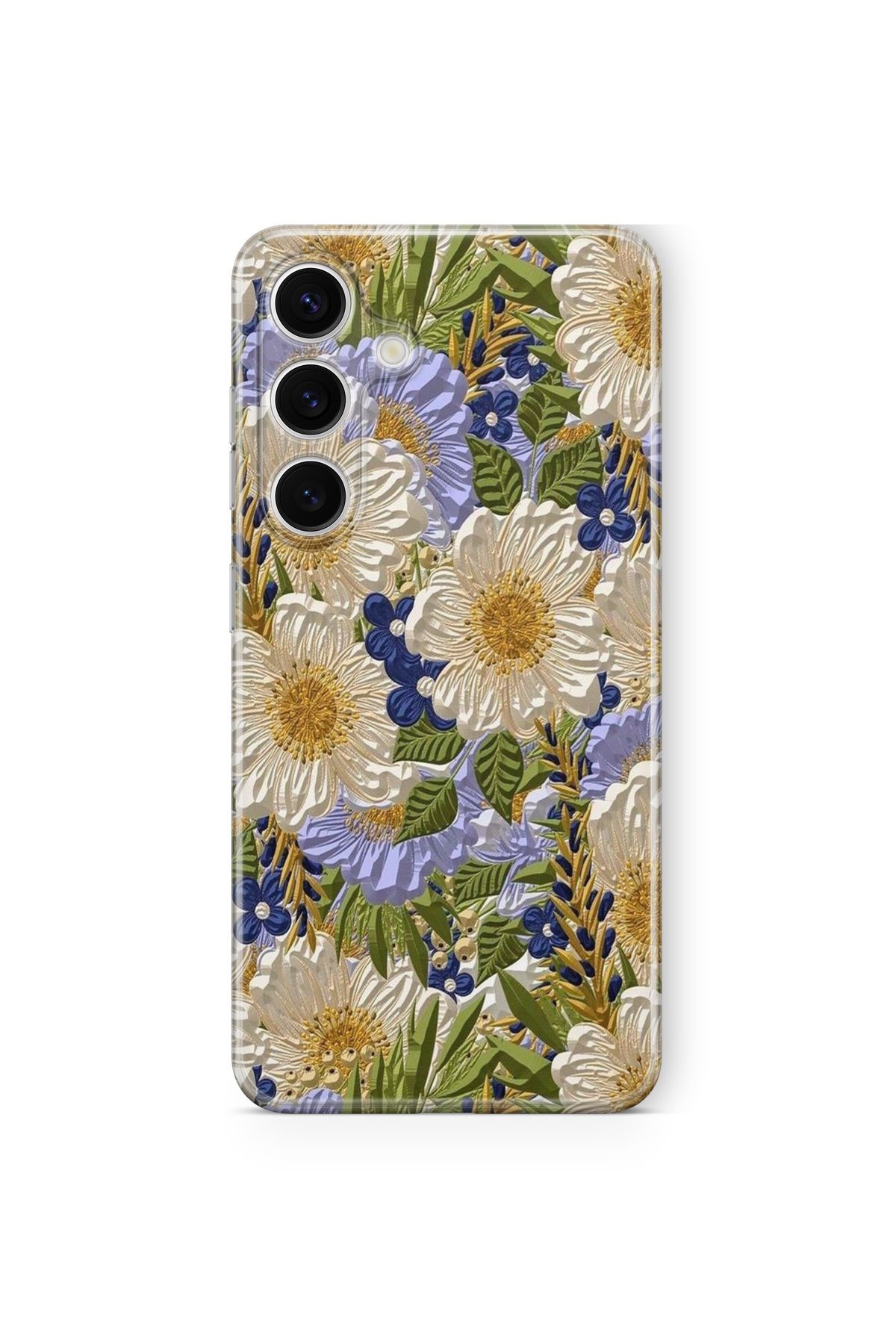 Space Star Samsung Galaxy A16 Uyumlu Yağlı Boya Çiçek Tasarım Baskılı Şeffaf Kılıf